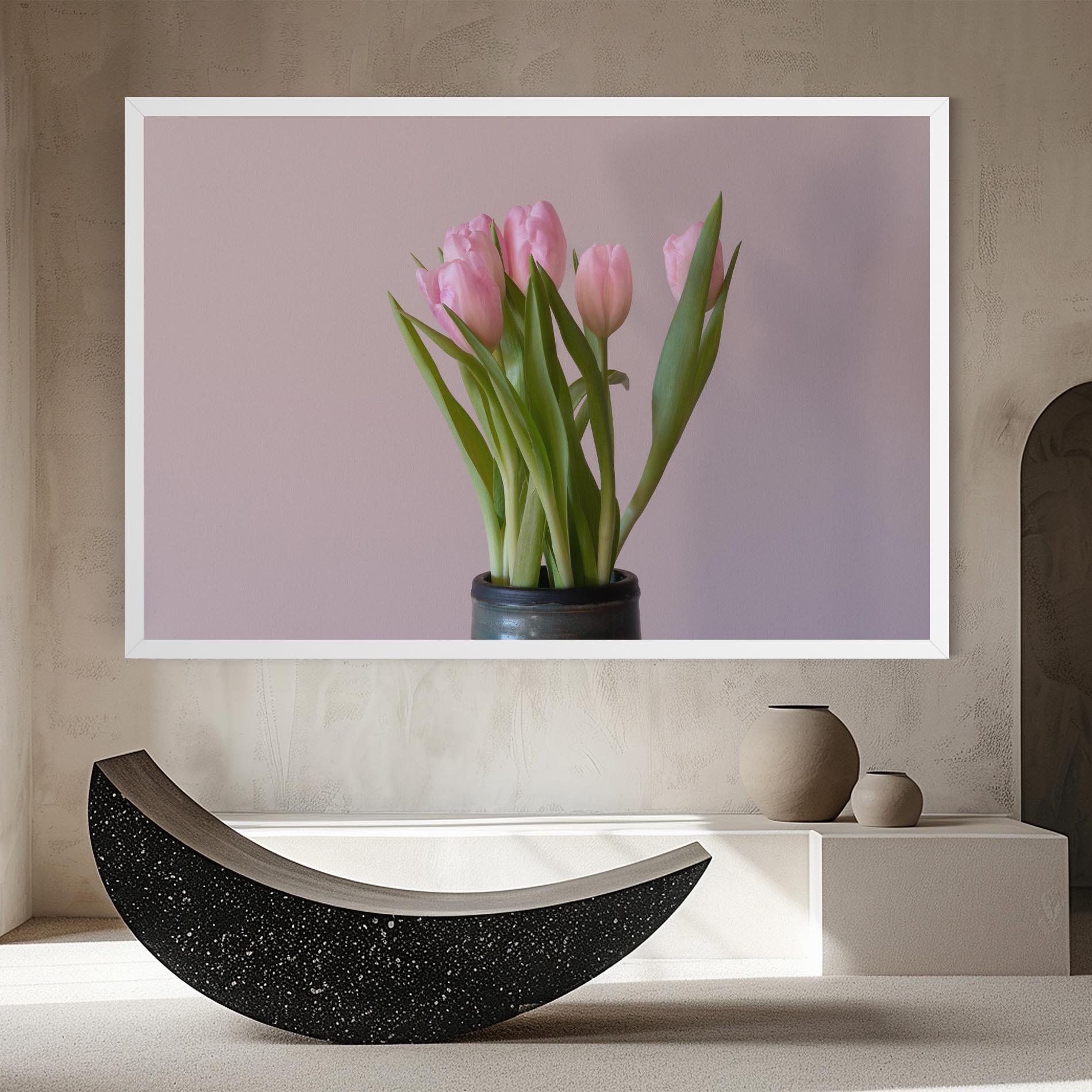 Obraz na Płótnie Pink Tulips Vase mockup 8