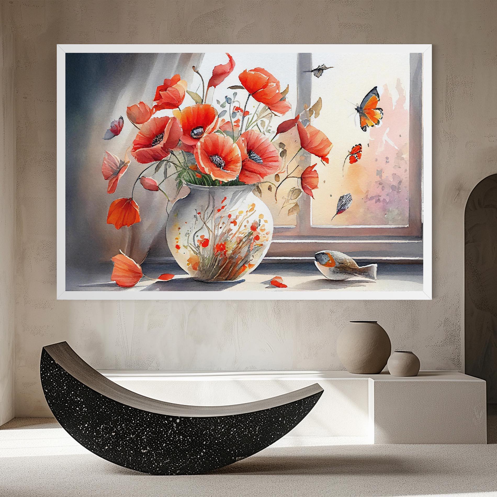 Obraz na Płótnie Poppies Vase mockup 8