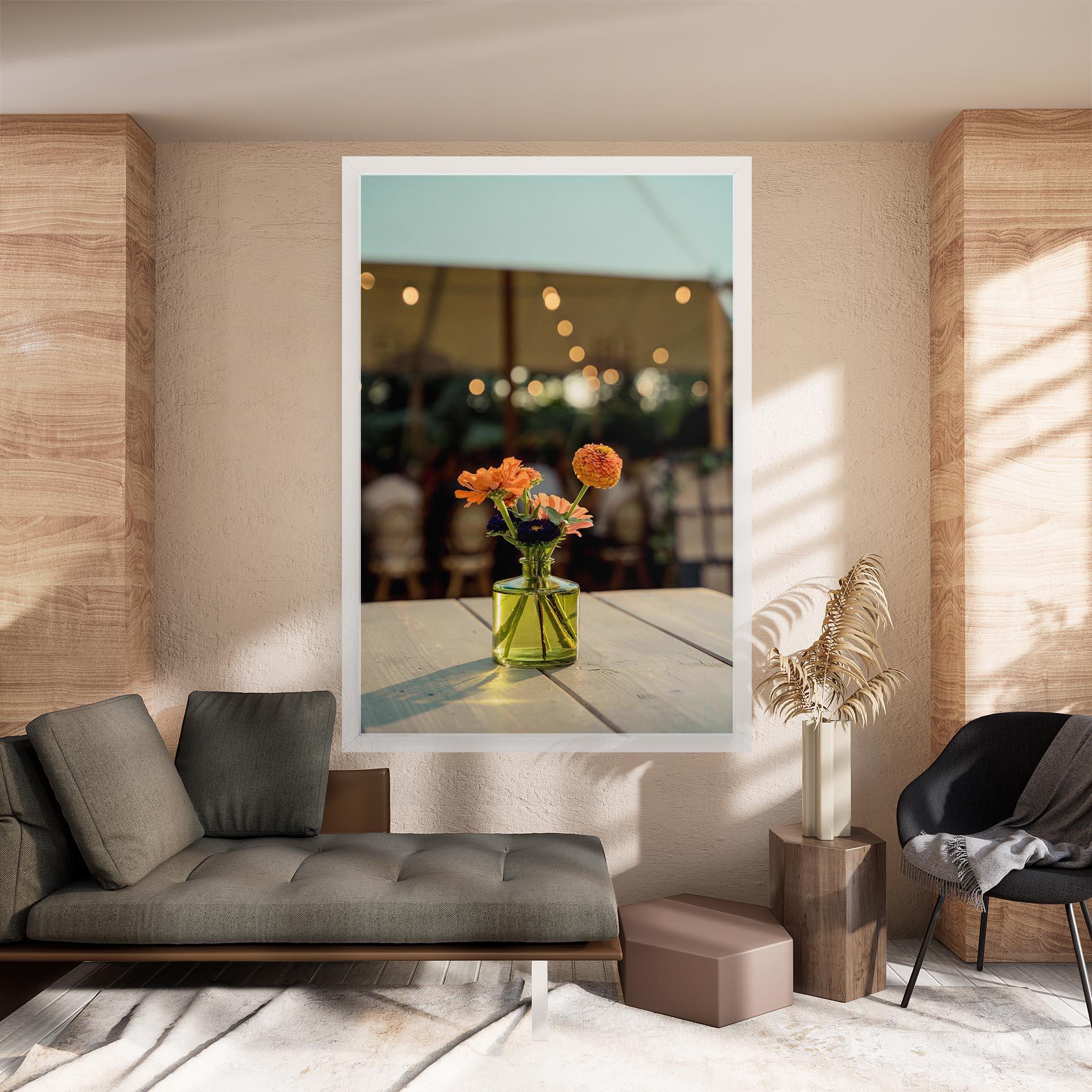 Obraz na Płótnie Orange Flowers Vase mockup 8