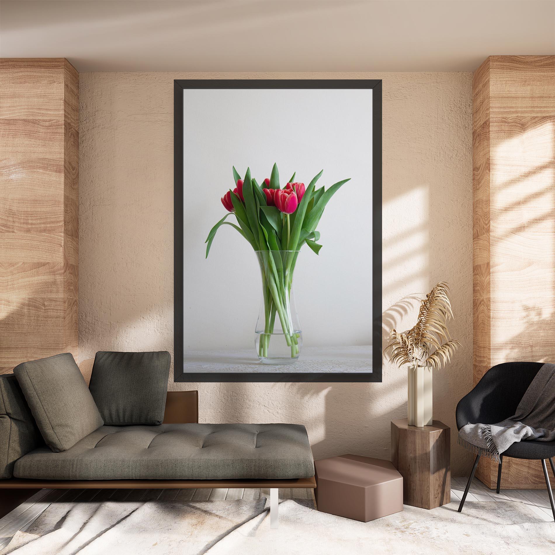 Obraz na Płótnie Pretty Tulips Vase mockup 8