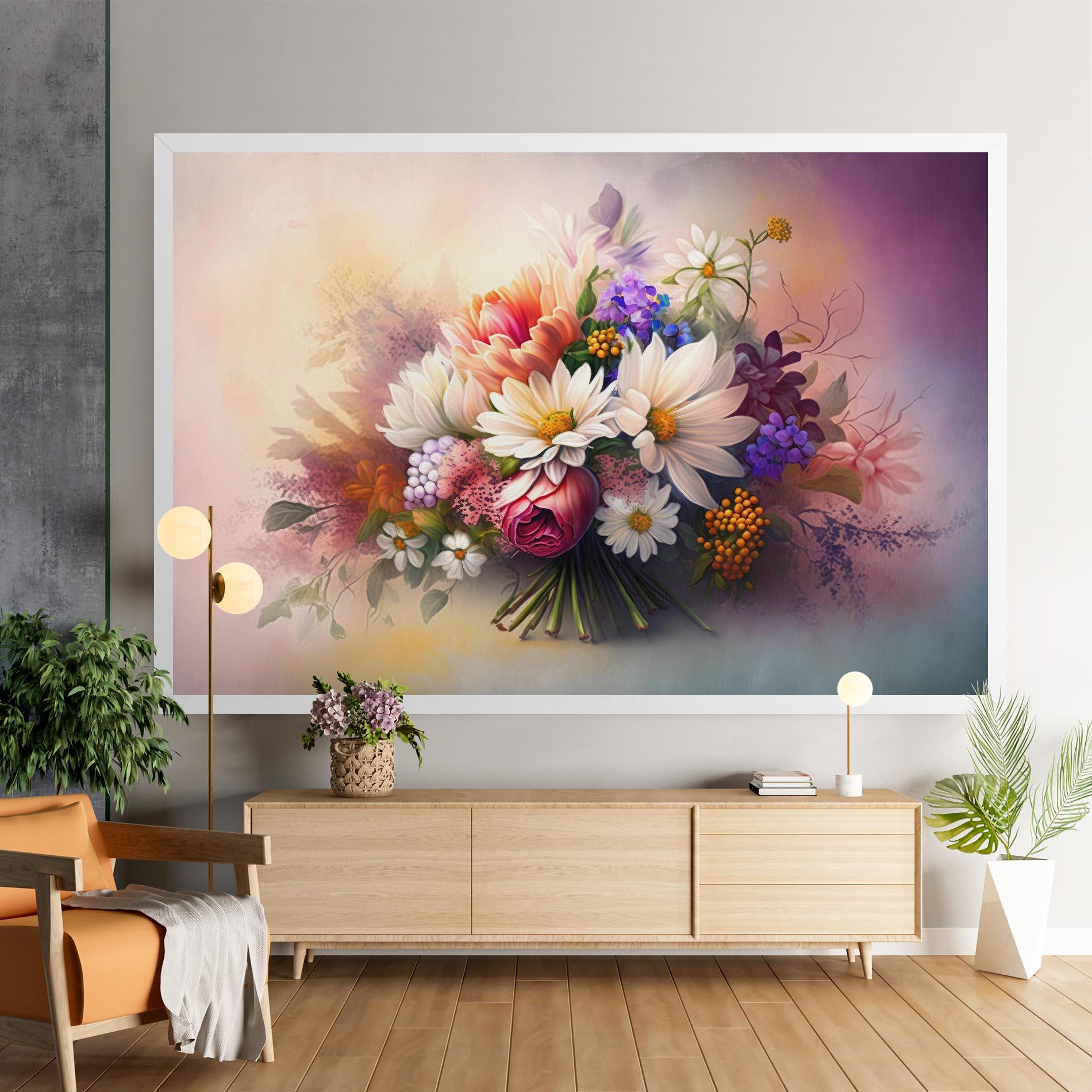 Obraz na Płótnie Vecteezy_ai Generated Bouquet Of Fresh Spring Flowers On Light_23373362_865 mockup 9