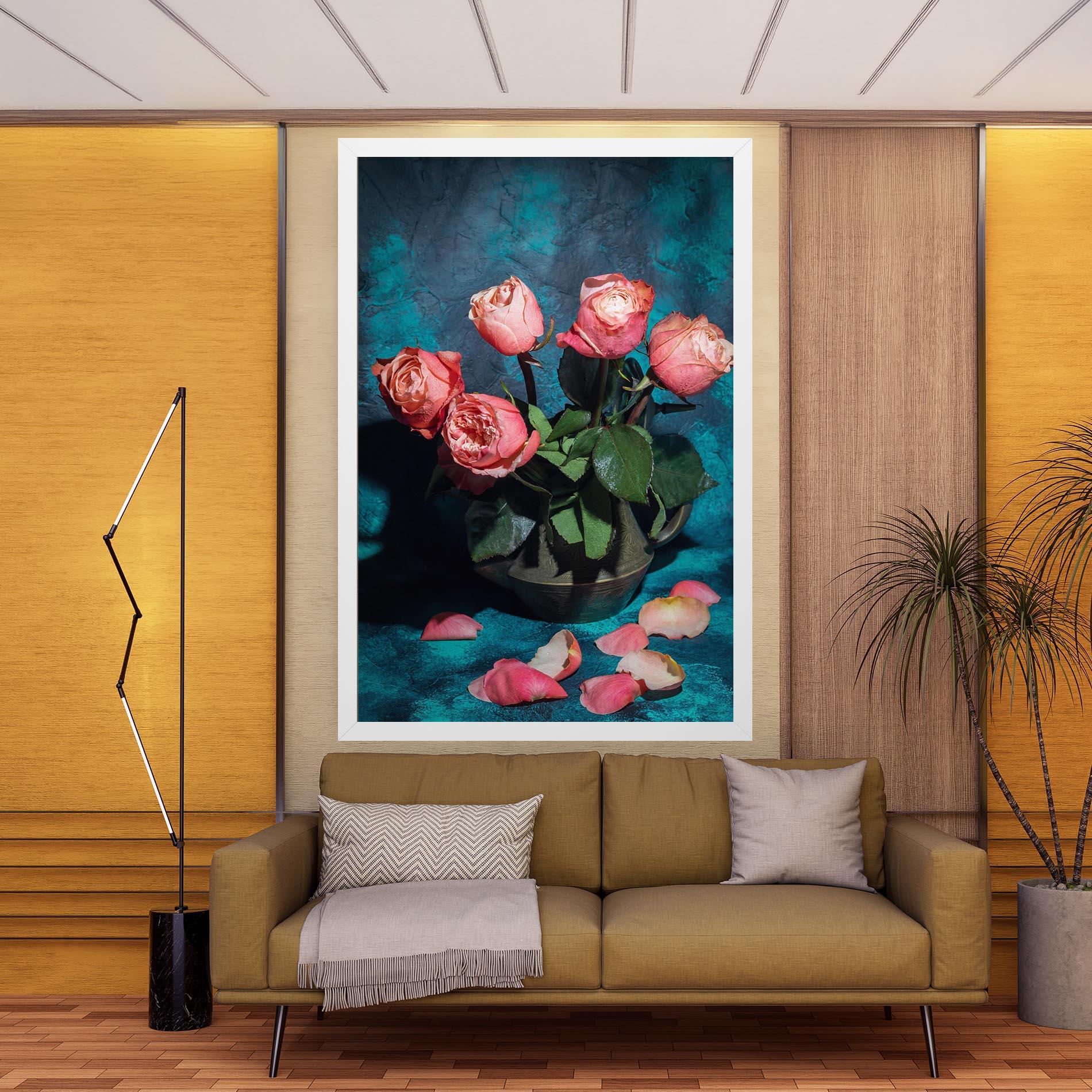 Obraz na Płótnie Bouquet Roses Vase mockup 9
