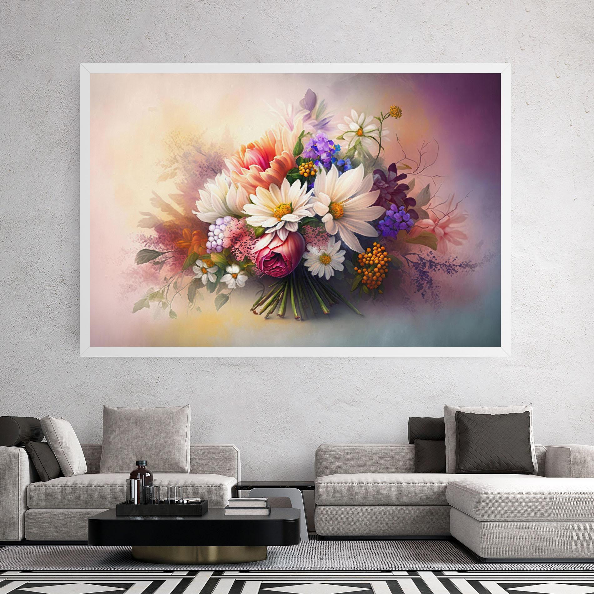 Obraz na Płótnie Vecteezy_ai Generated Bouquet Of Fresh Spring Flowers On Light_23373362_865 mockup 2