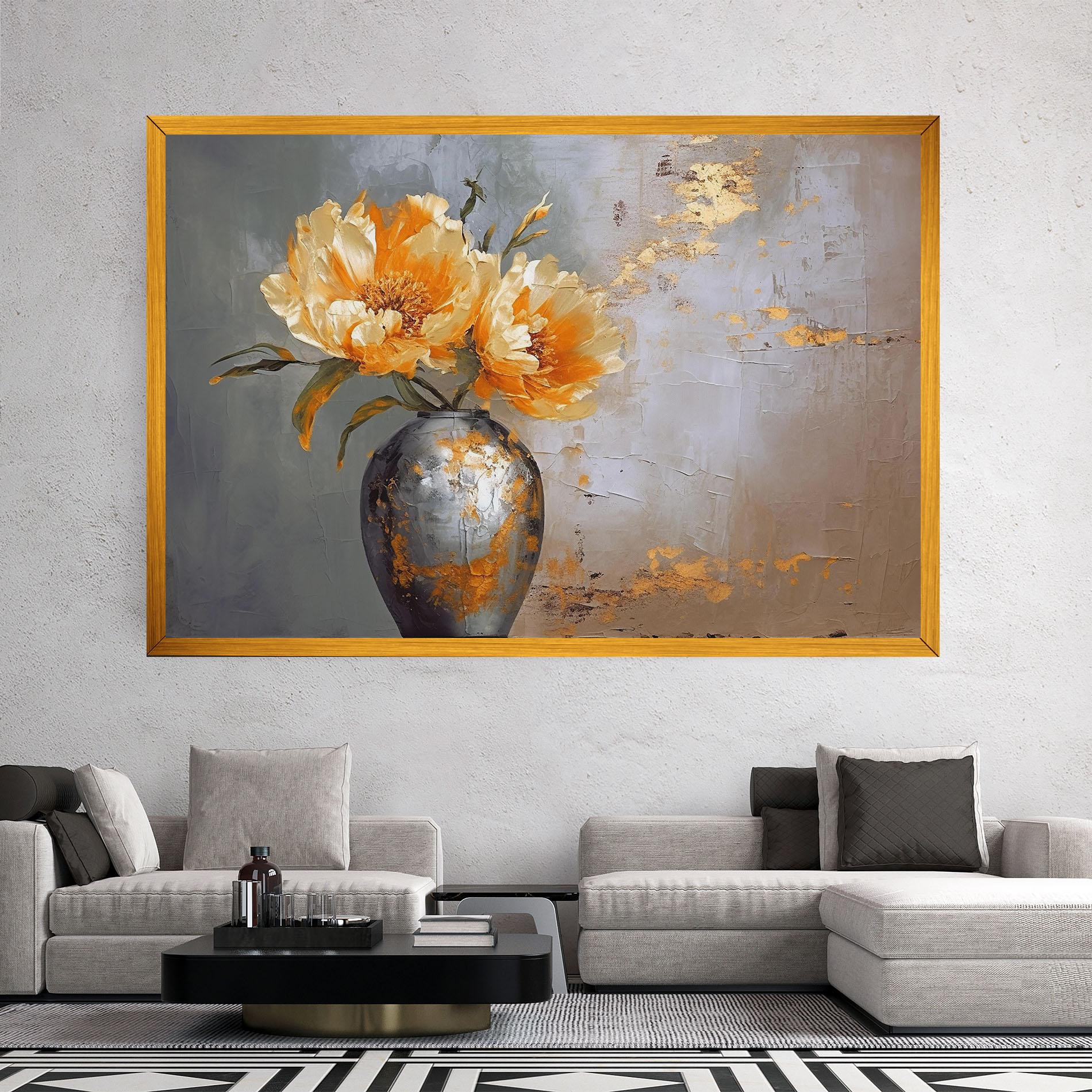 Obraz na Płótnie Grey Painting Vase mockup 2