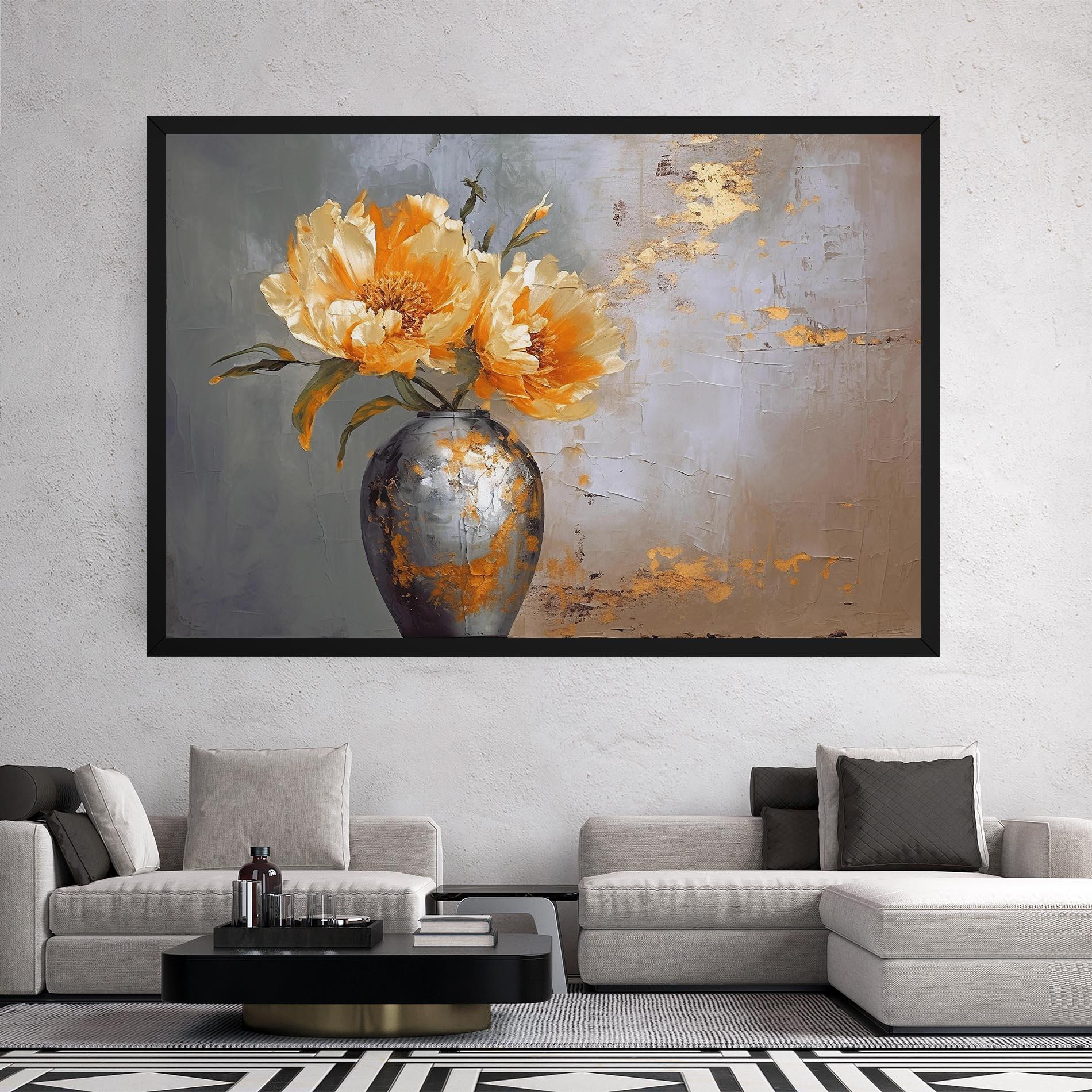 Obraz na Płótnie Grey Painting Vase mockup 2