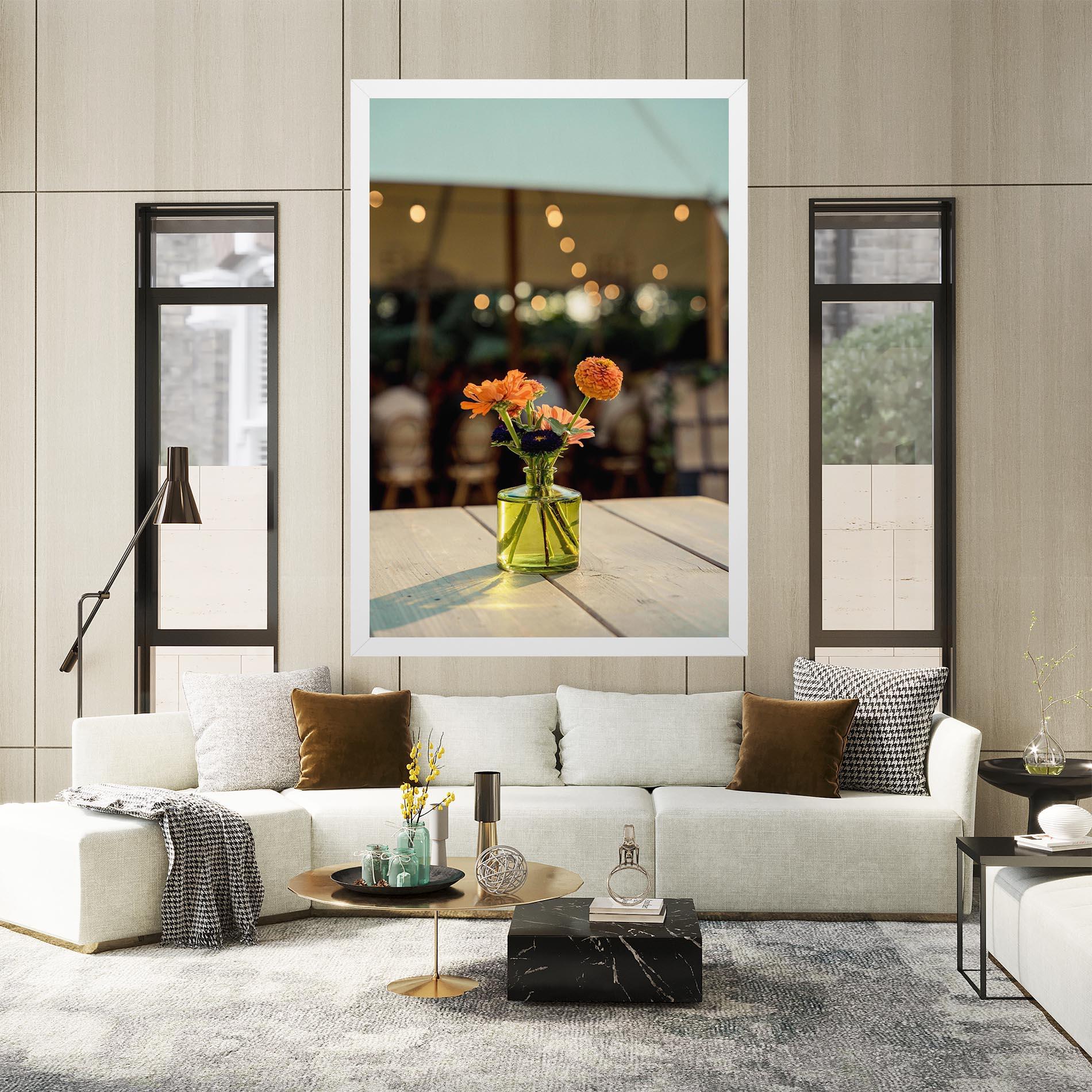 Obraz na Płótnie Orange Flowers Vase mockup 2