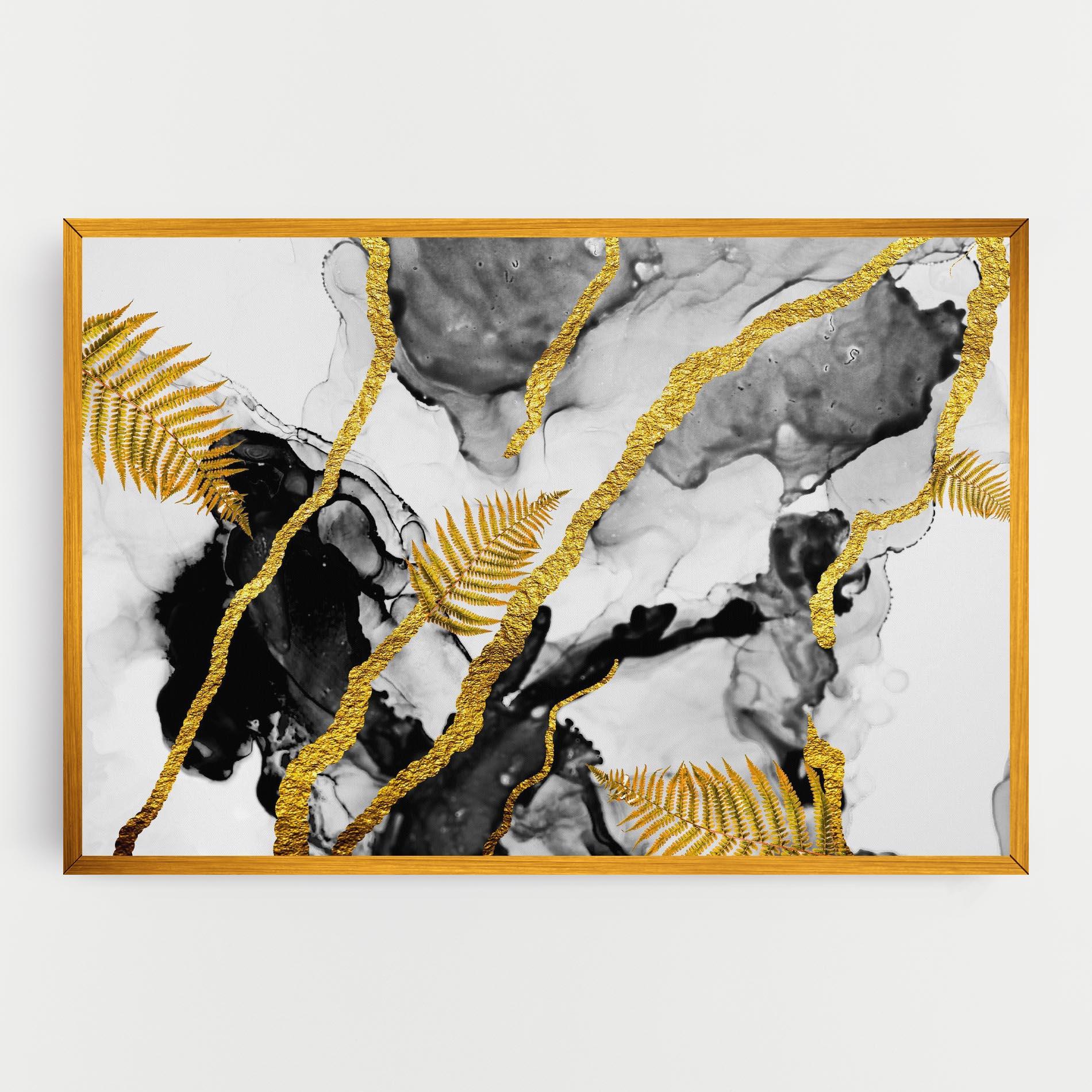 Obraz na Płótnie Abstract Golden Leaves mockup 0