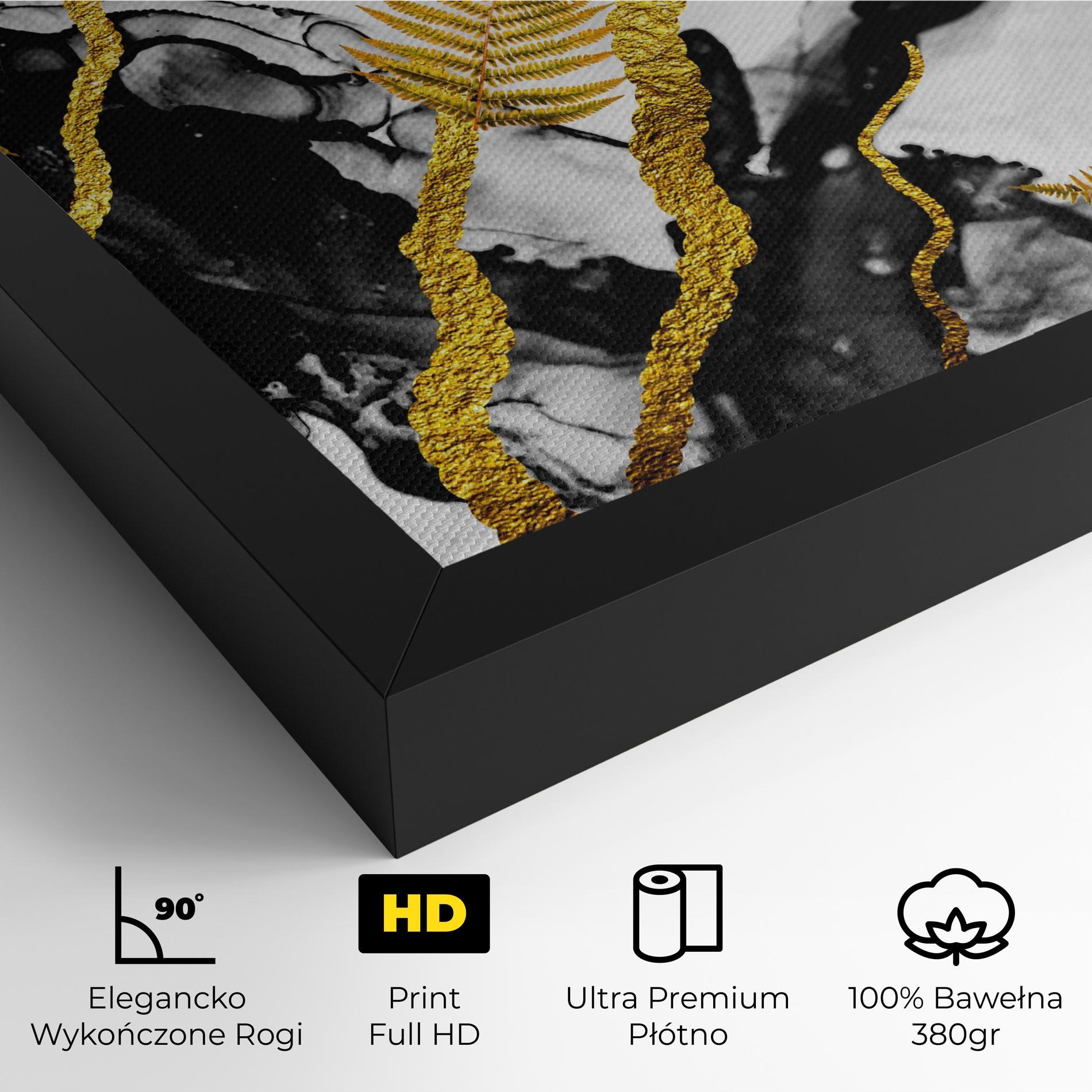 Obraz na Płótnie Abstract Golden Leaves mockup 4