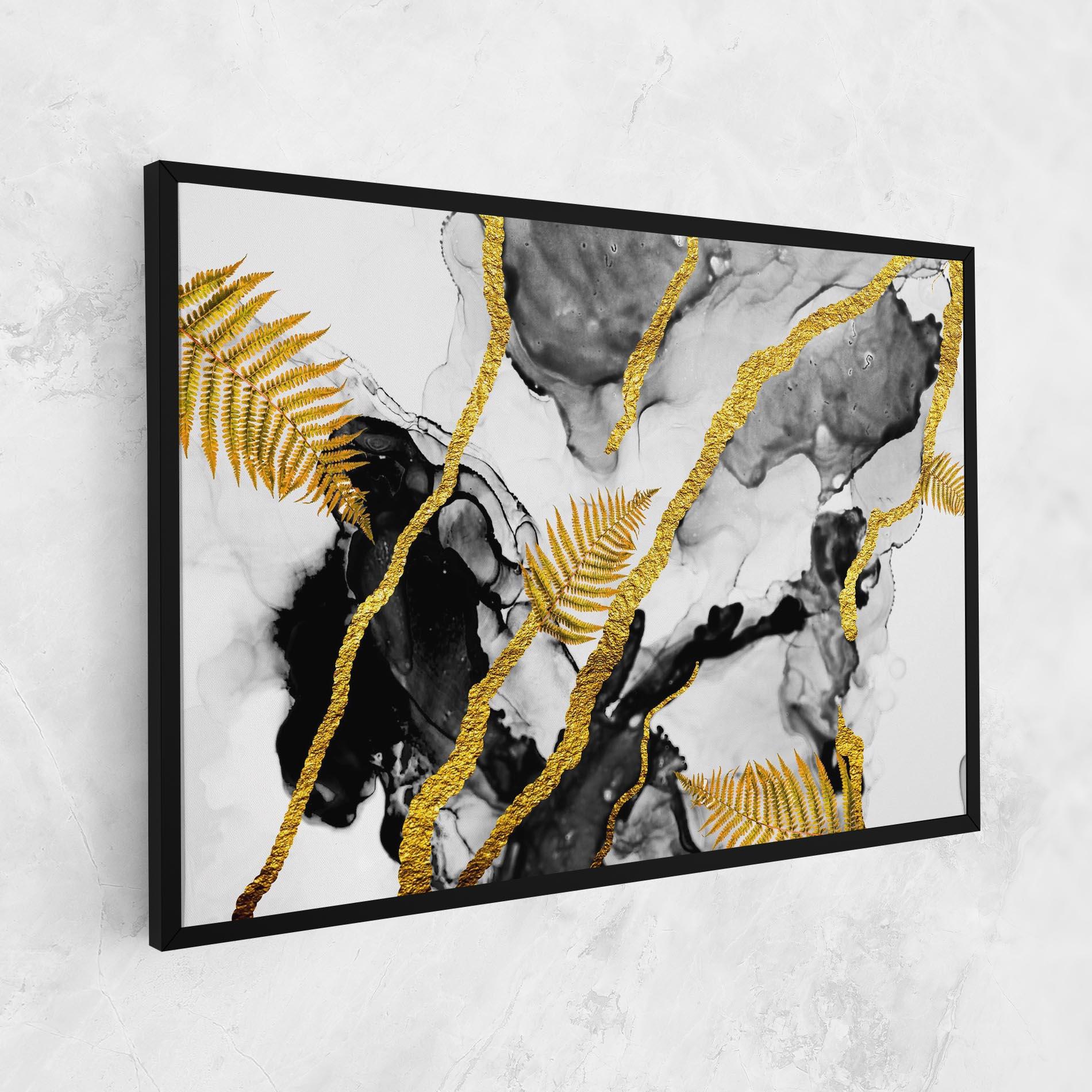 Obraz na Płótnie Abstract Golden Leaves mockup 1