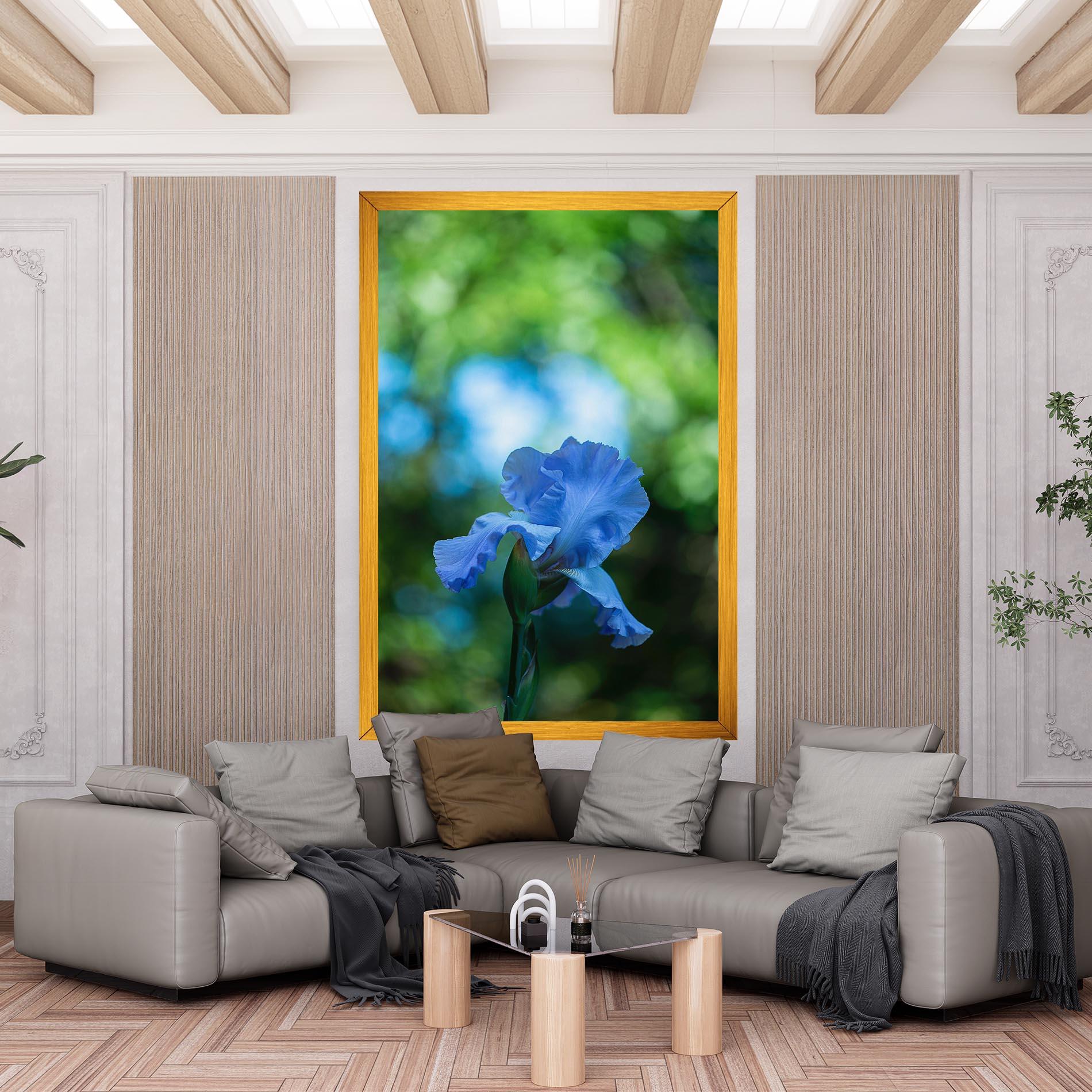 Obraz na Płótnie Blue Iris In The Garden mockup 6