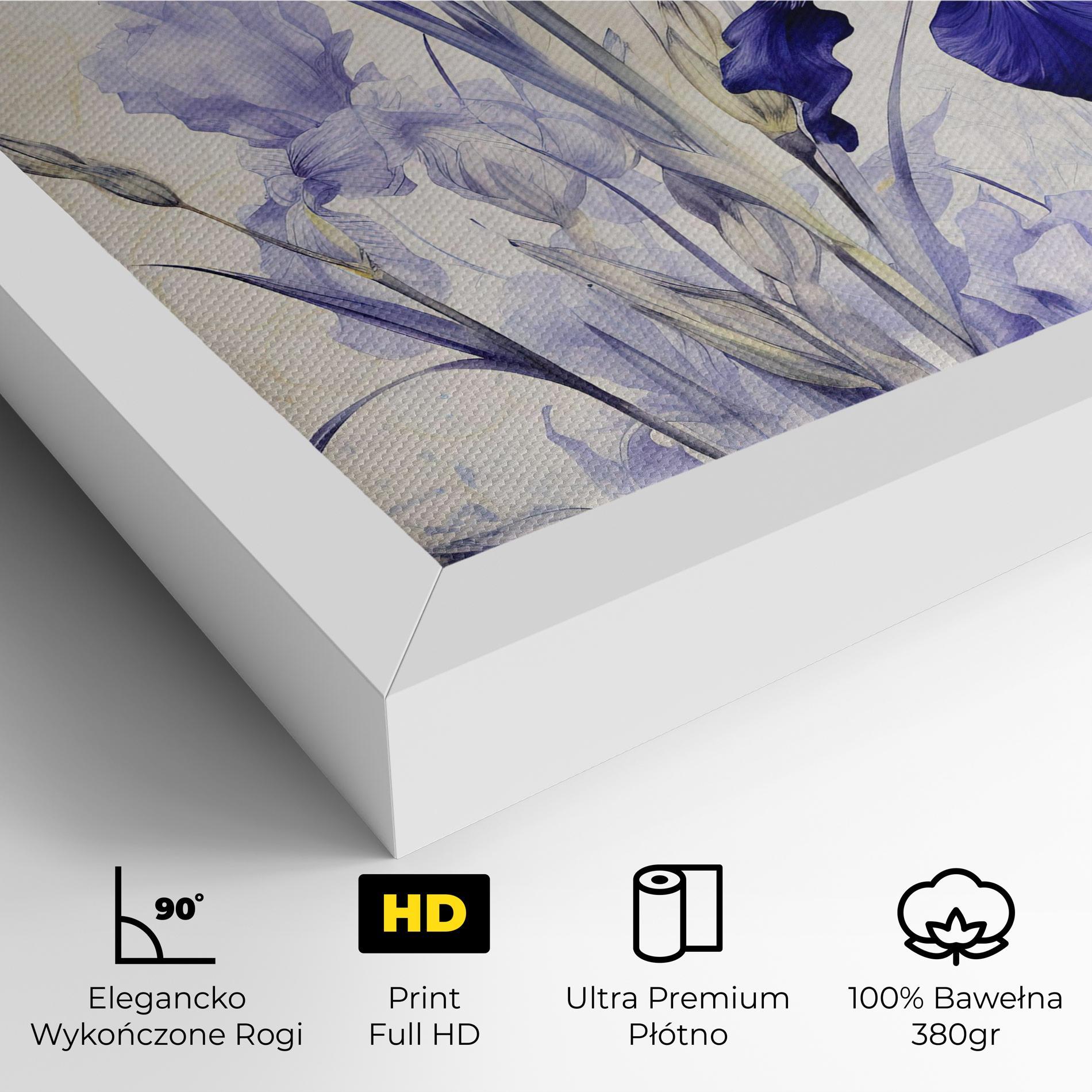 Obraz na Płótnie Irises Painting mockup 4
