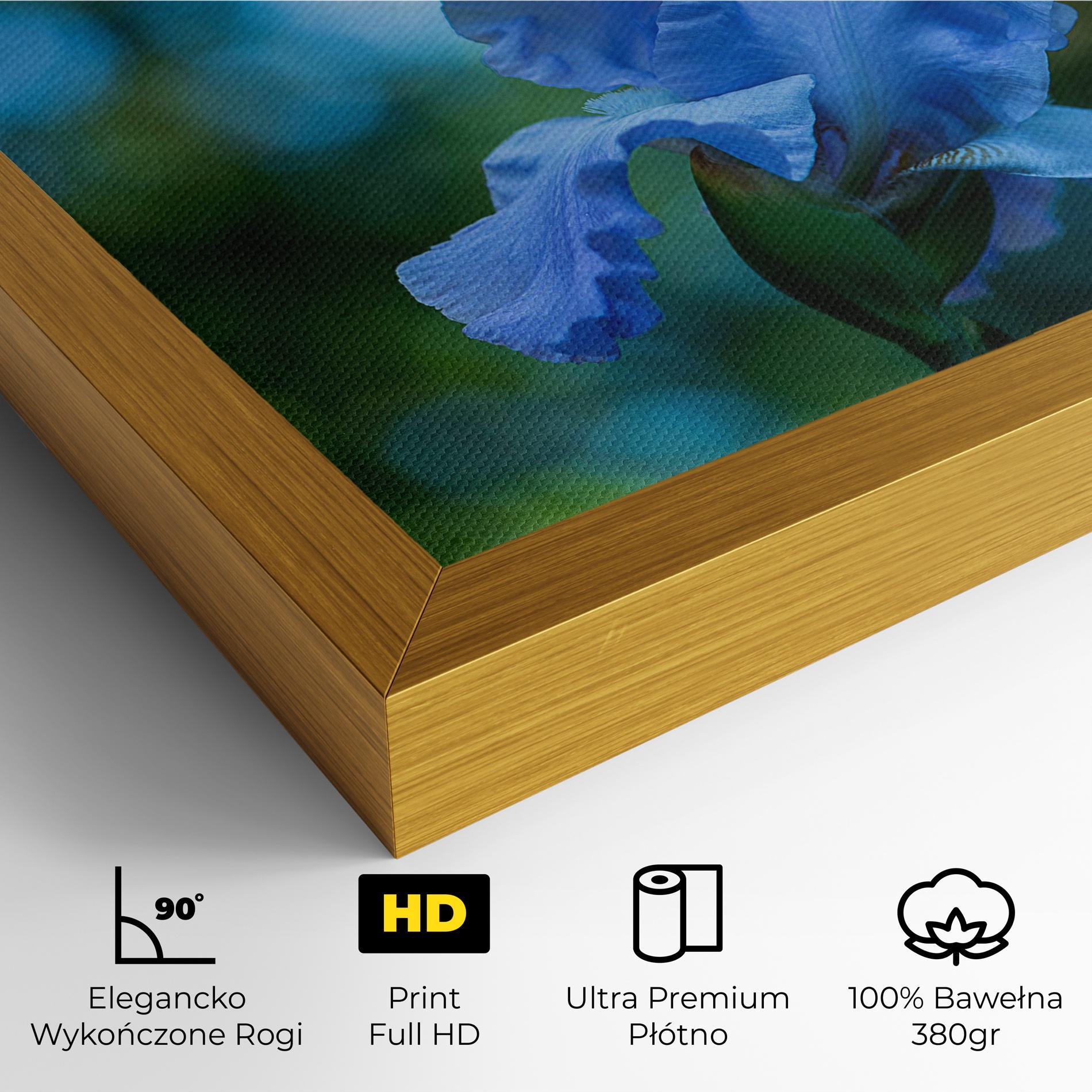 Obraz na Płótnie Blue Iris In The Garden mockup 4