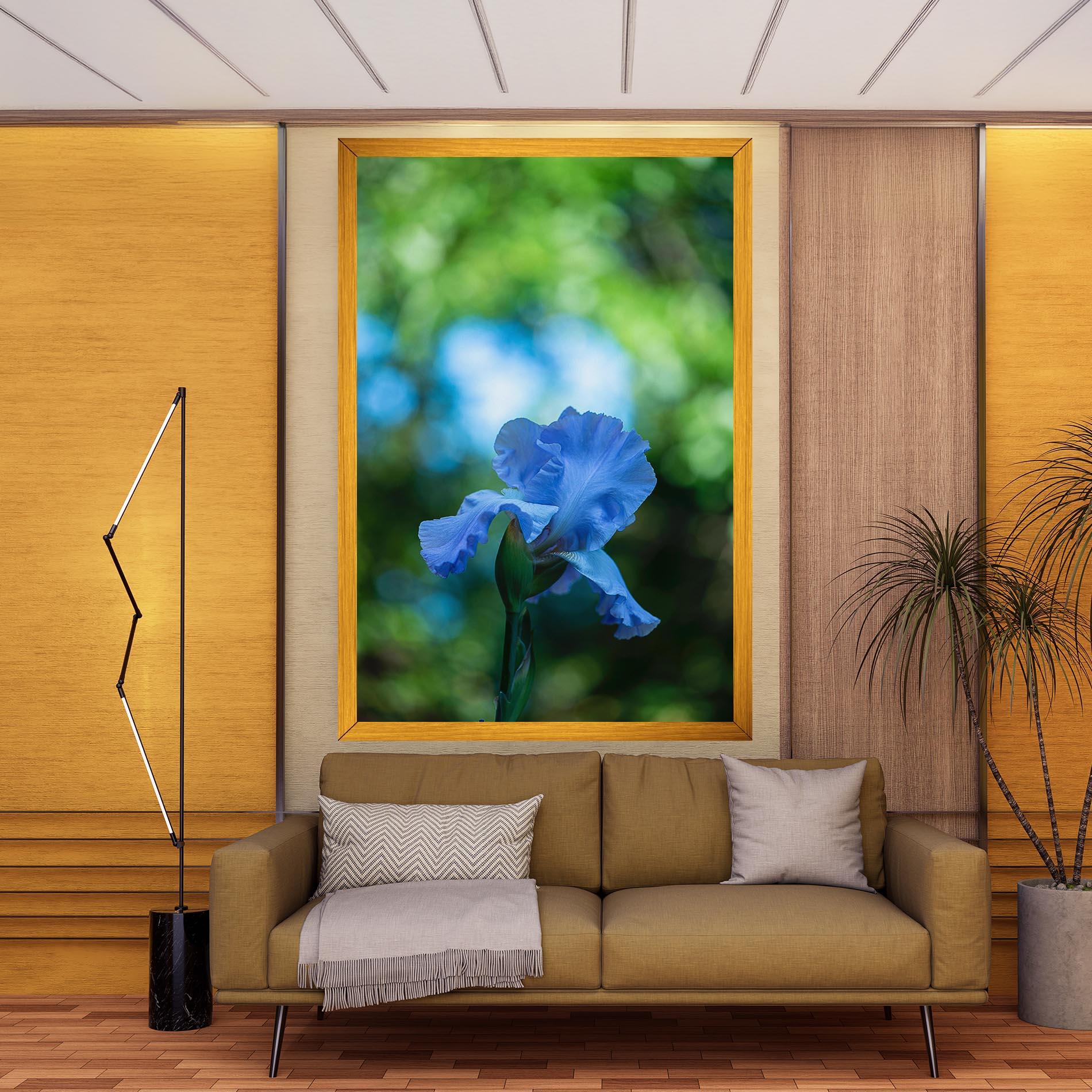 Obraz na Płótnie Blue Iris In The Garden mockup 9