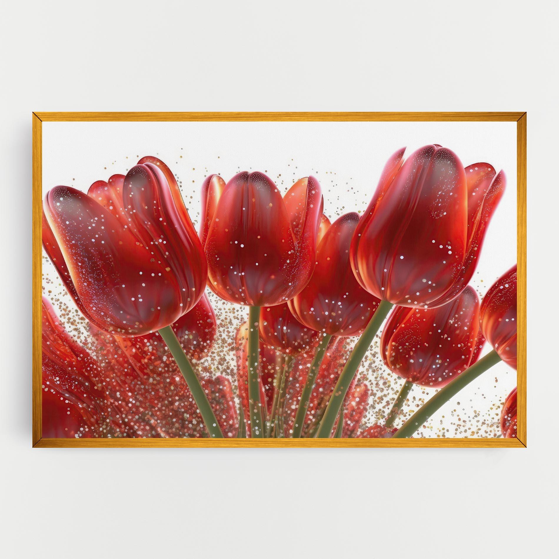 Obraz na Płótnie Glitter Red Tulips mockup 0