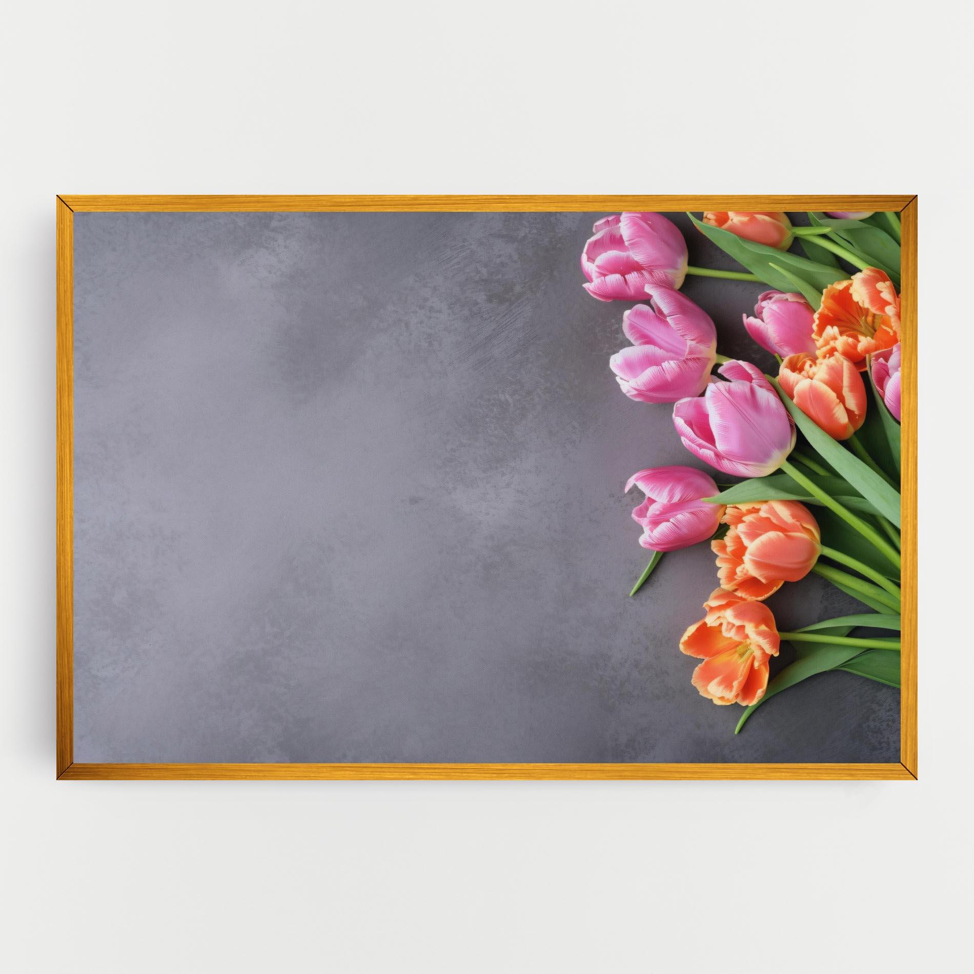 Obraz na Płótnie Light Orange Pink Tulips mockup 0