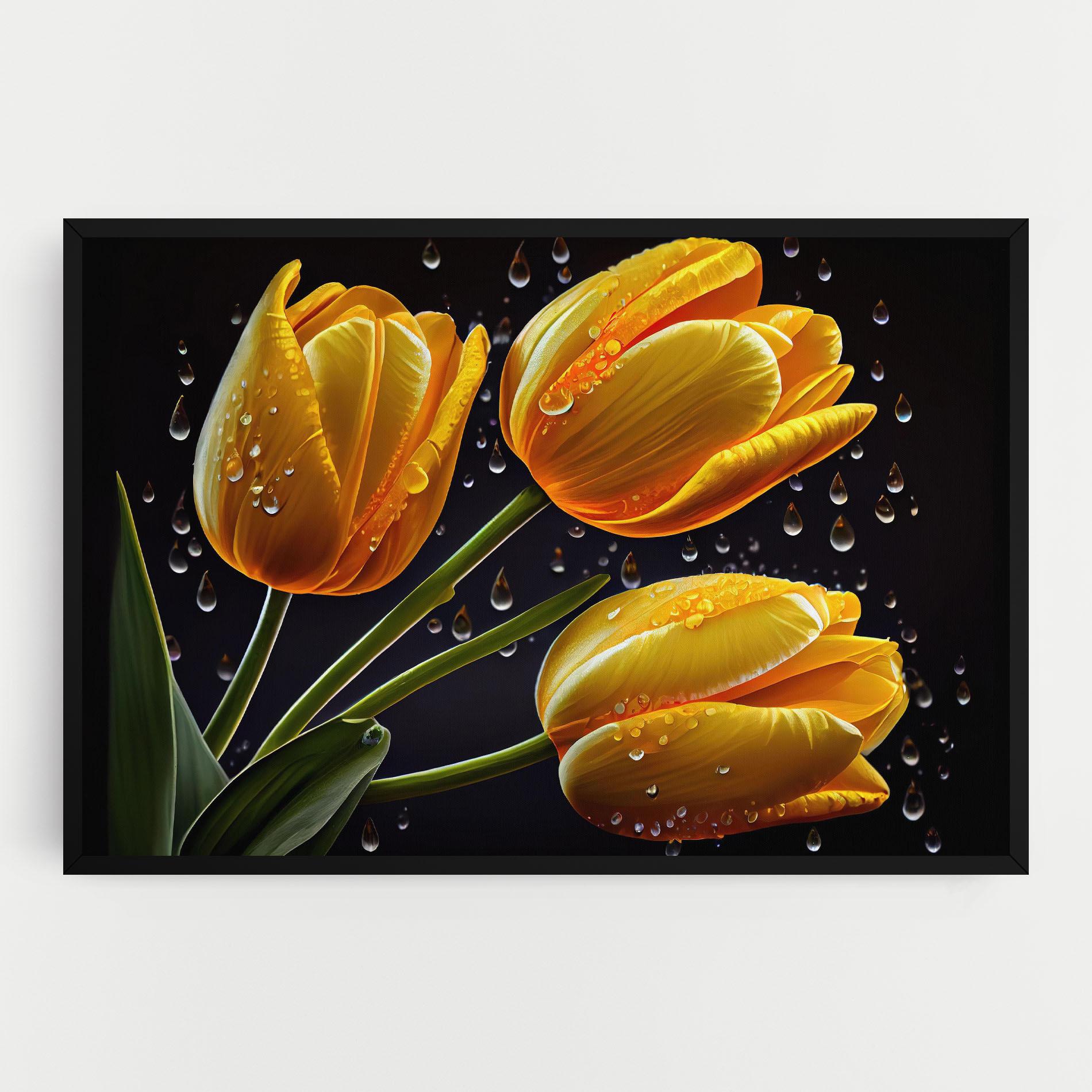 Obraz na Płótnie 3 Yellow Tulips mockup 0