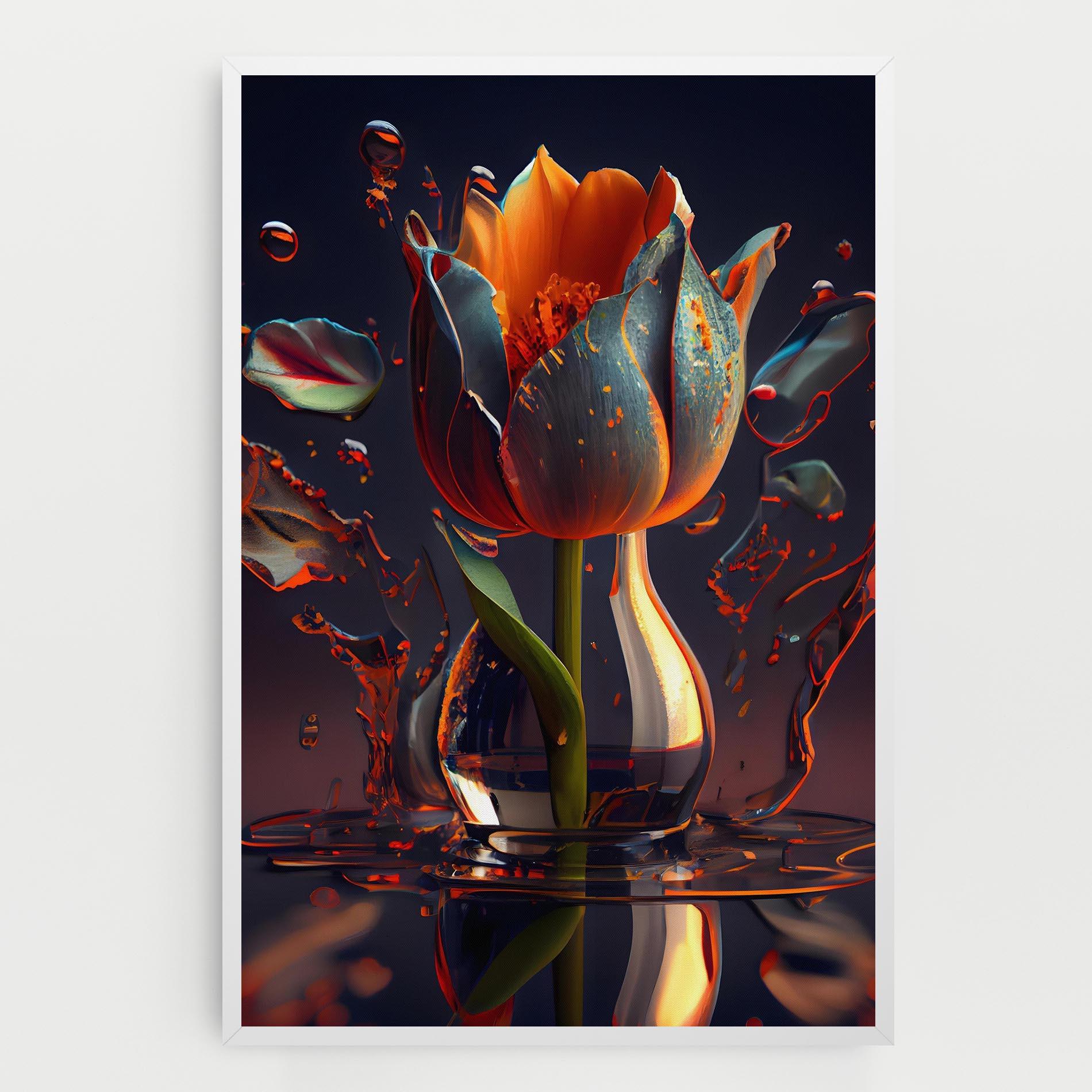 Obraz na Płótnie Black Tulip In Vase mockup 0