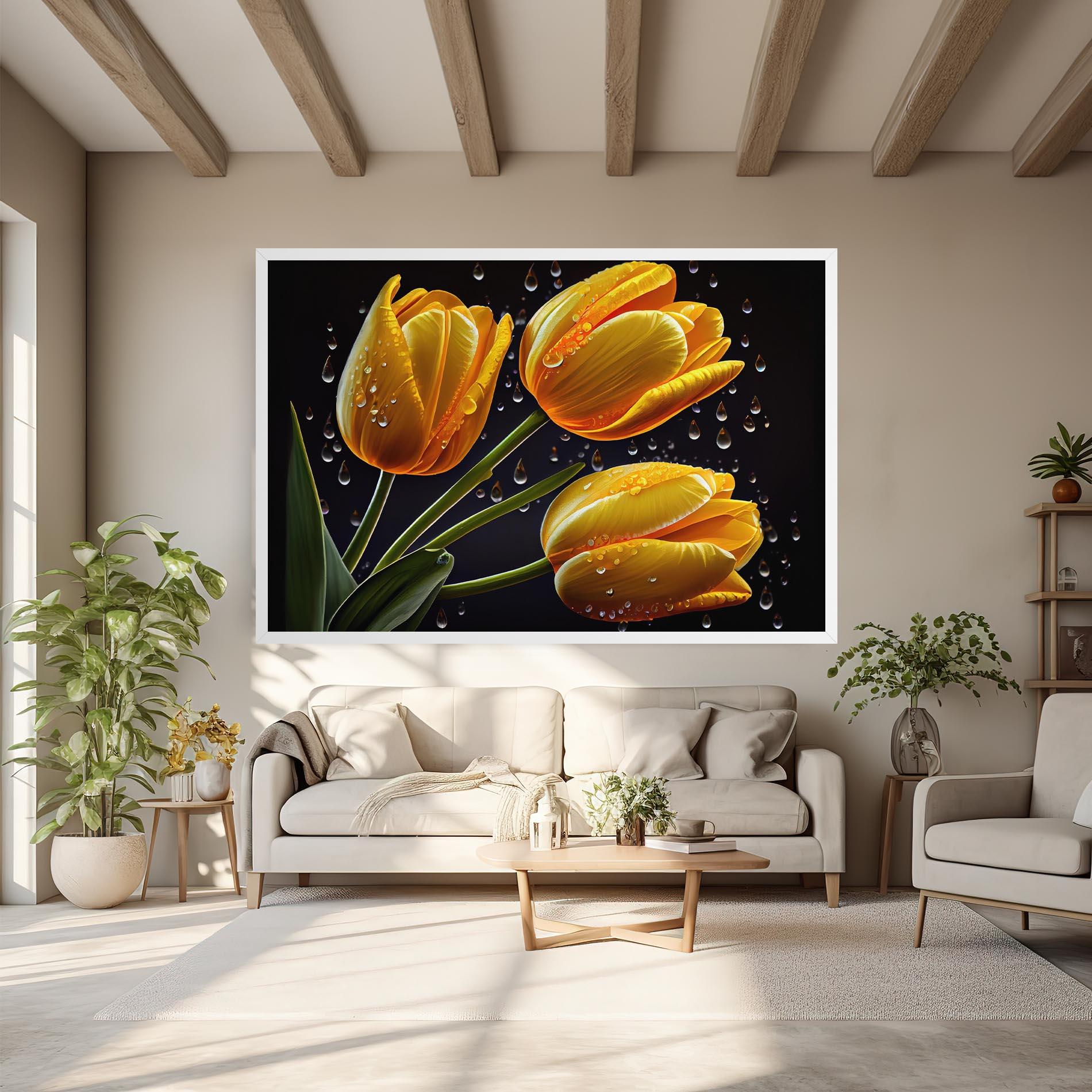 Obraz na Płótnie 3 Yellow Tulips mockup 6