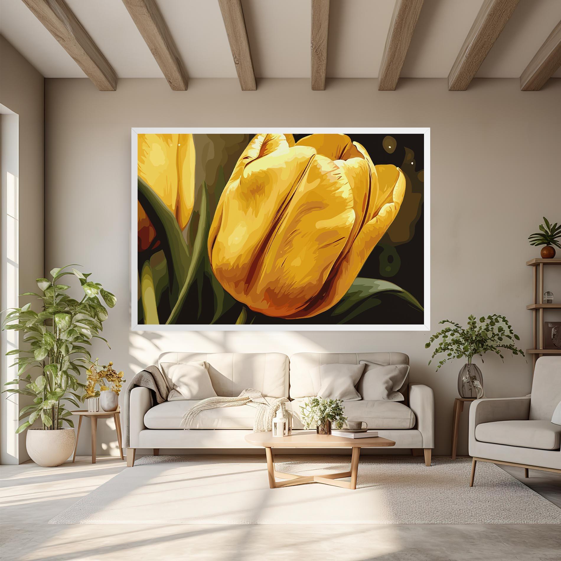Obraz na Płótnie Big Yellow Tulip mockup 6