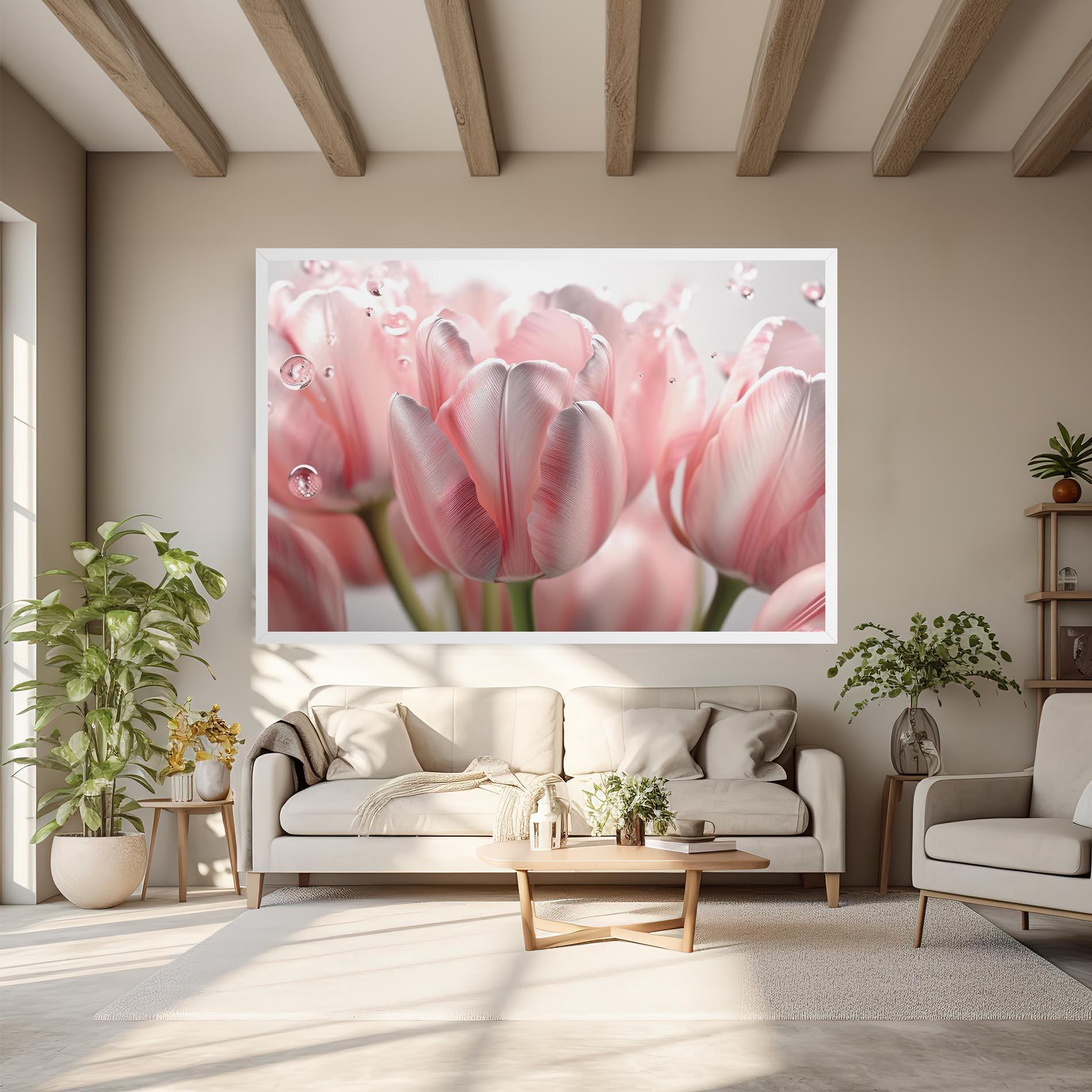 Obraz na Płótnie Pink Pretty Tulips mockup 6