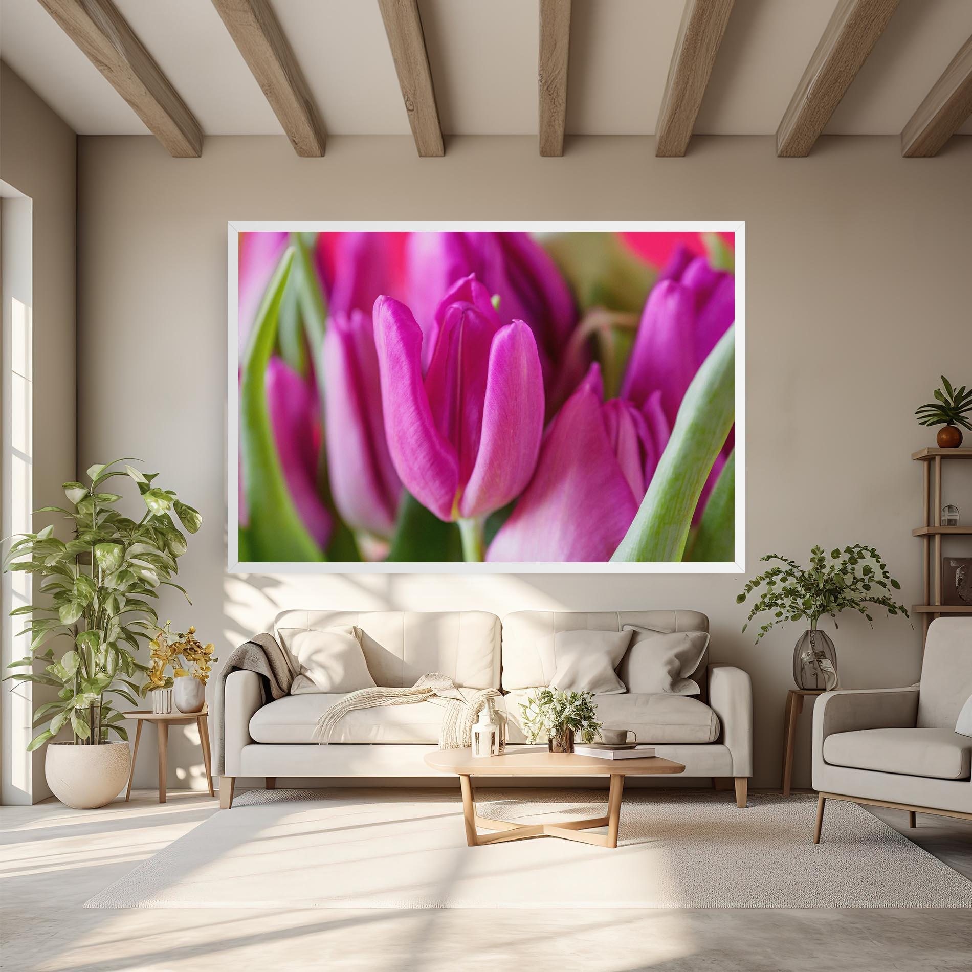 Obraz na Płótnie Purple Tulip Close Up mockup 6