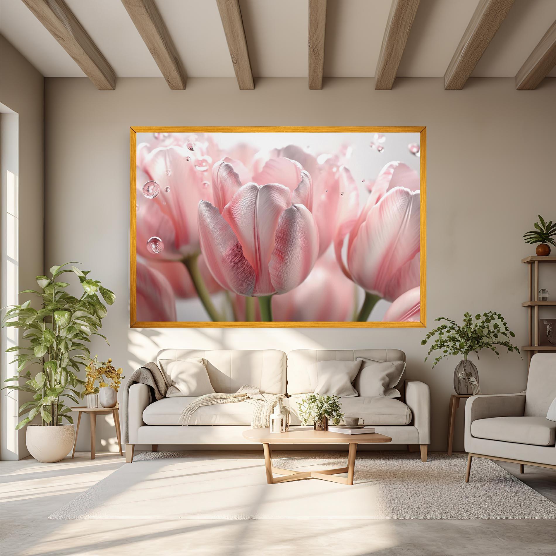 Obraz na Płótnie Pink Pretty Tulips mockup 6