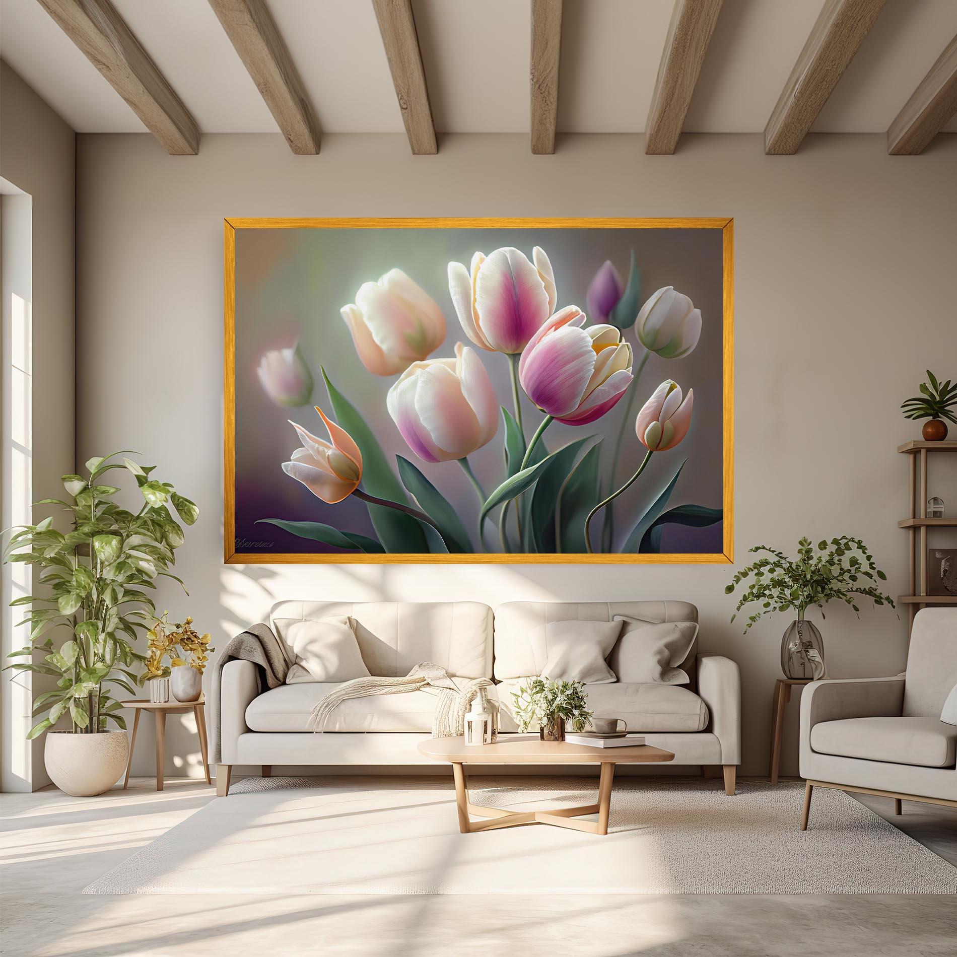 Obraz na Płótnie Pretty Tulips mockup 6