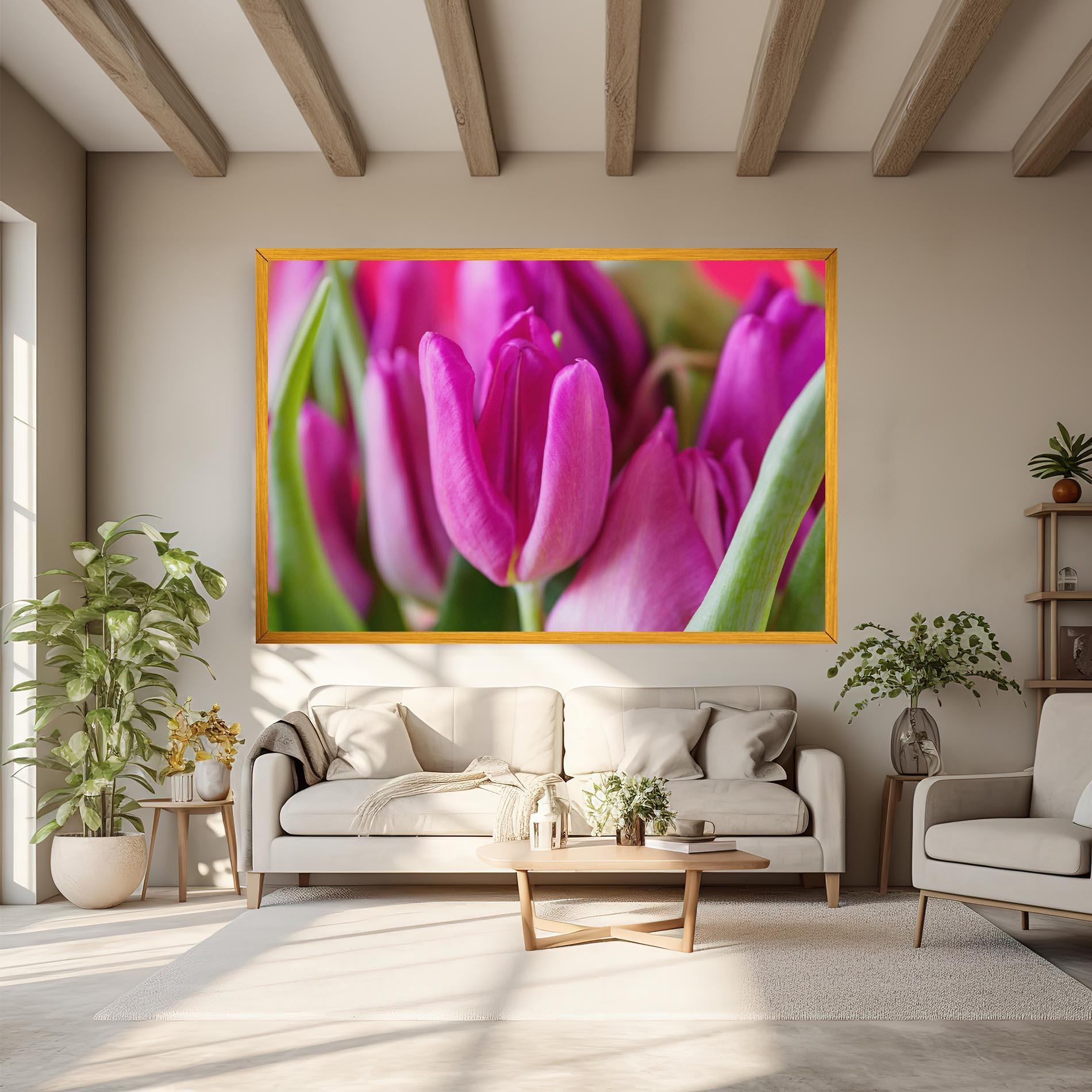 Obraz na Płótnie Purple Tulip Close Up mockup 6