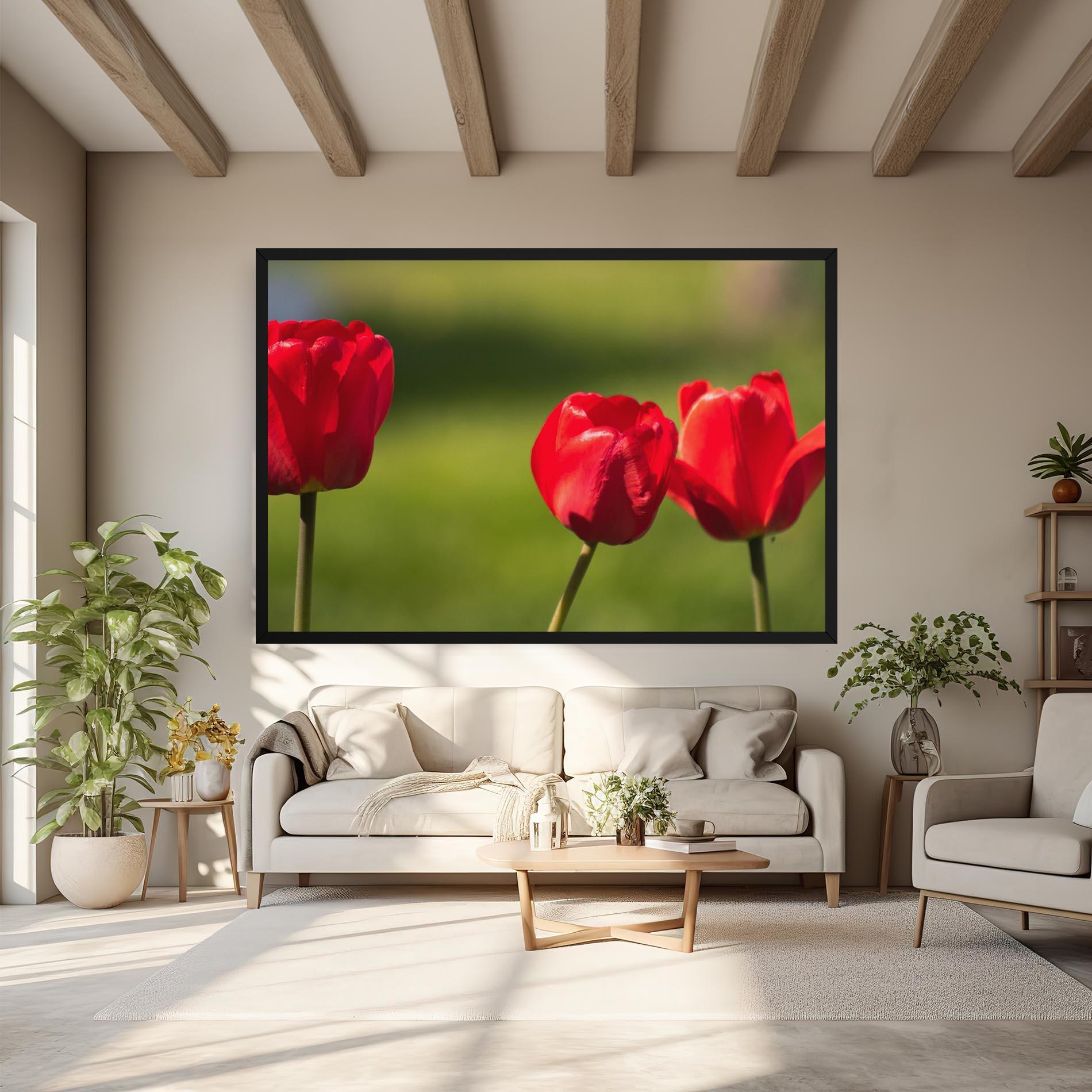 Obraz na Płótnie 3 Red Tulips mockup 6