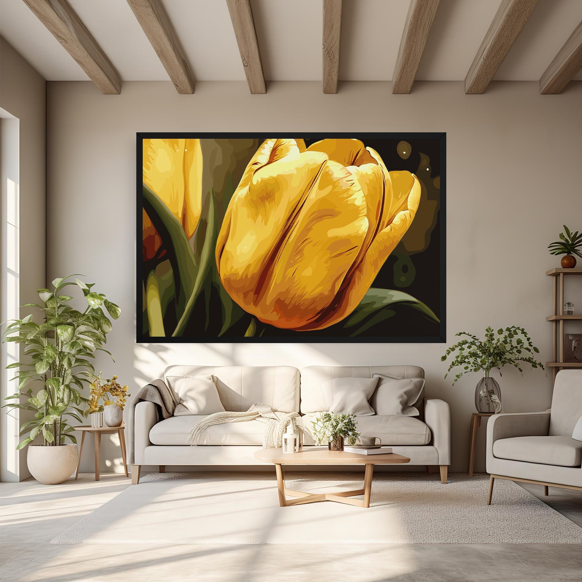 Obraz na Płótnie Big Yellow Tulip mockup 6