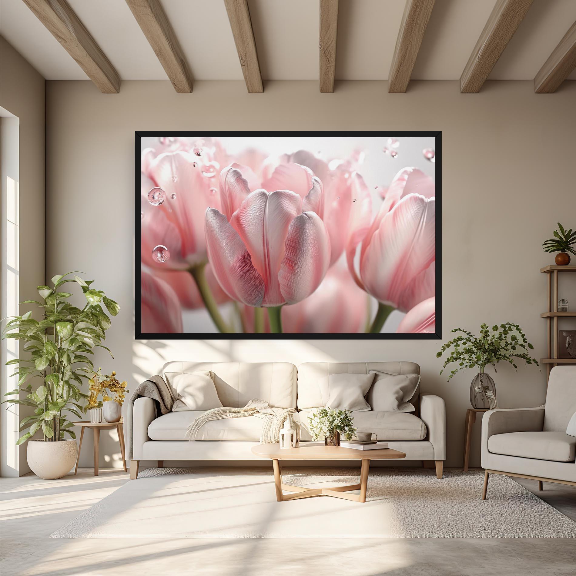 Obraz na Płótnie Pink Pretty Tulips mockup 6