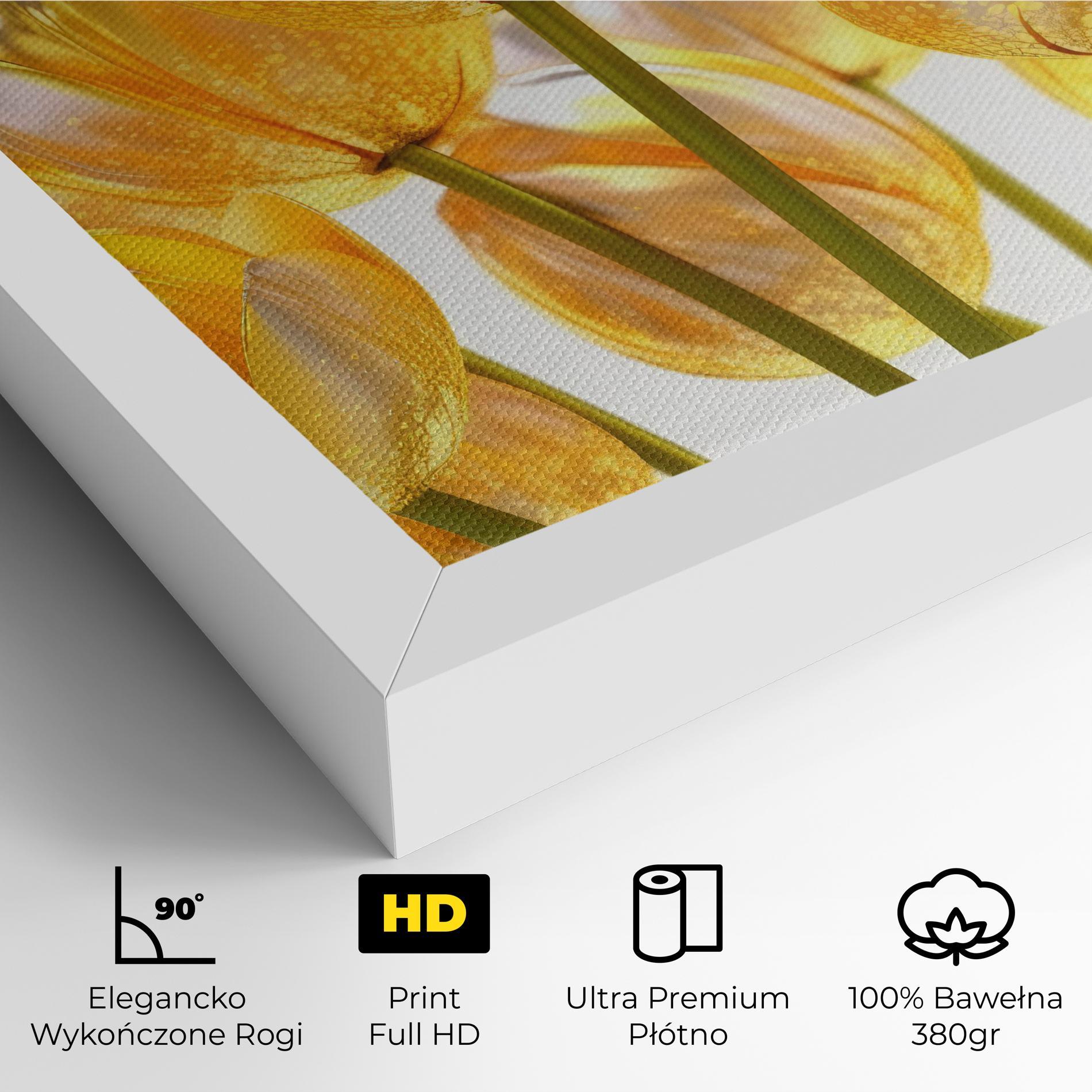 Obraz na Płótnie Gold White Tulips mockup 4