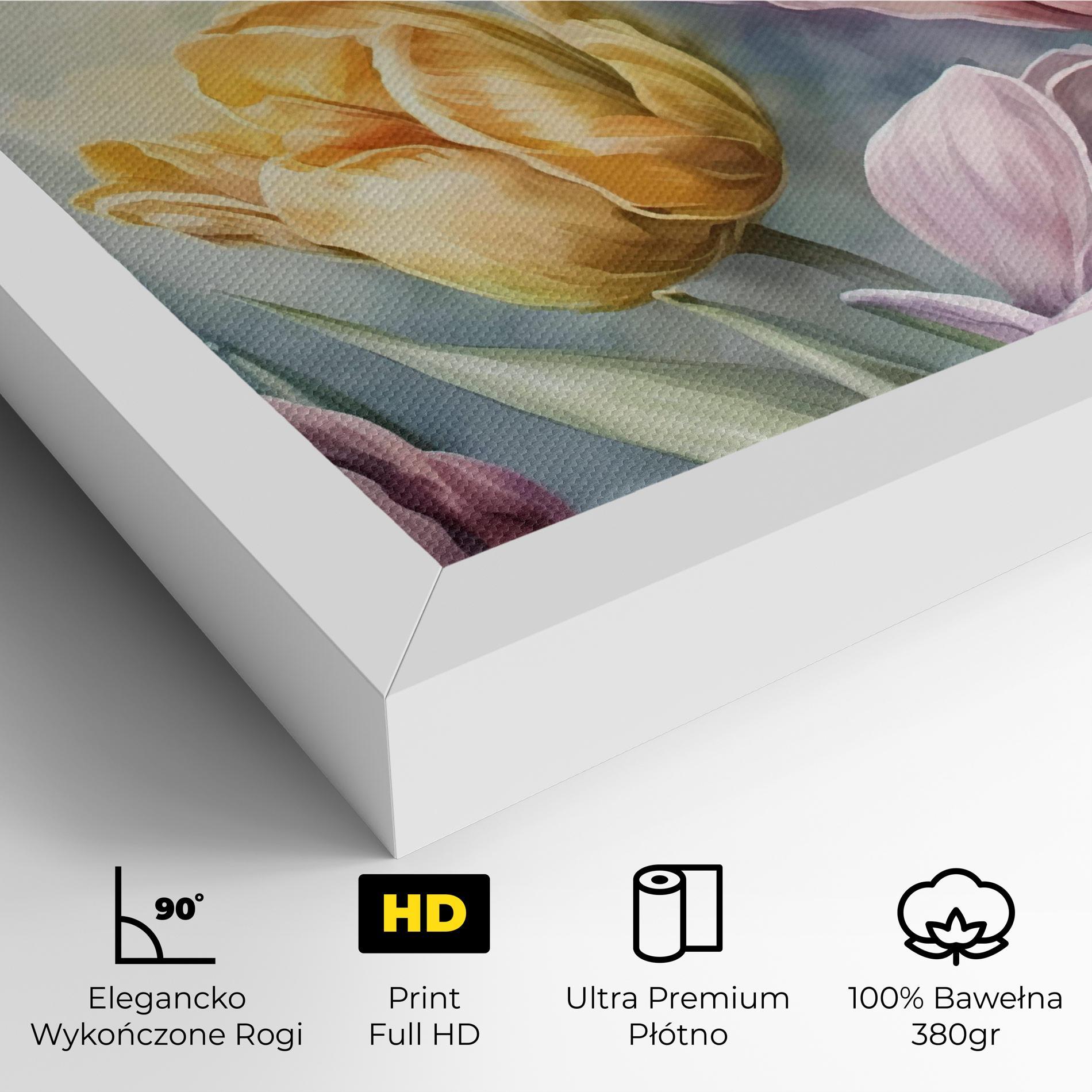 Obraz na Płótnie Pastel Tulips mockup 4