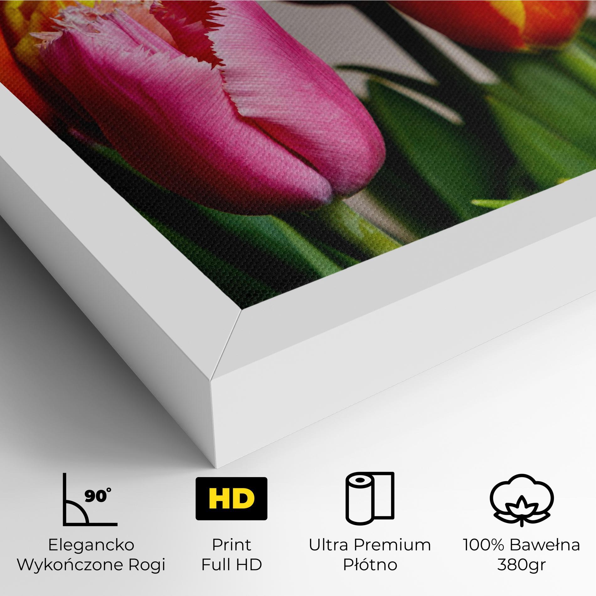 Obraz na Płótnie Pink Orange Tulips mockup 4