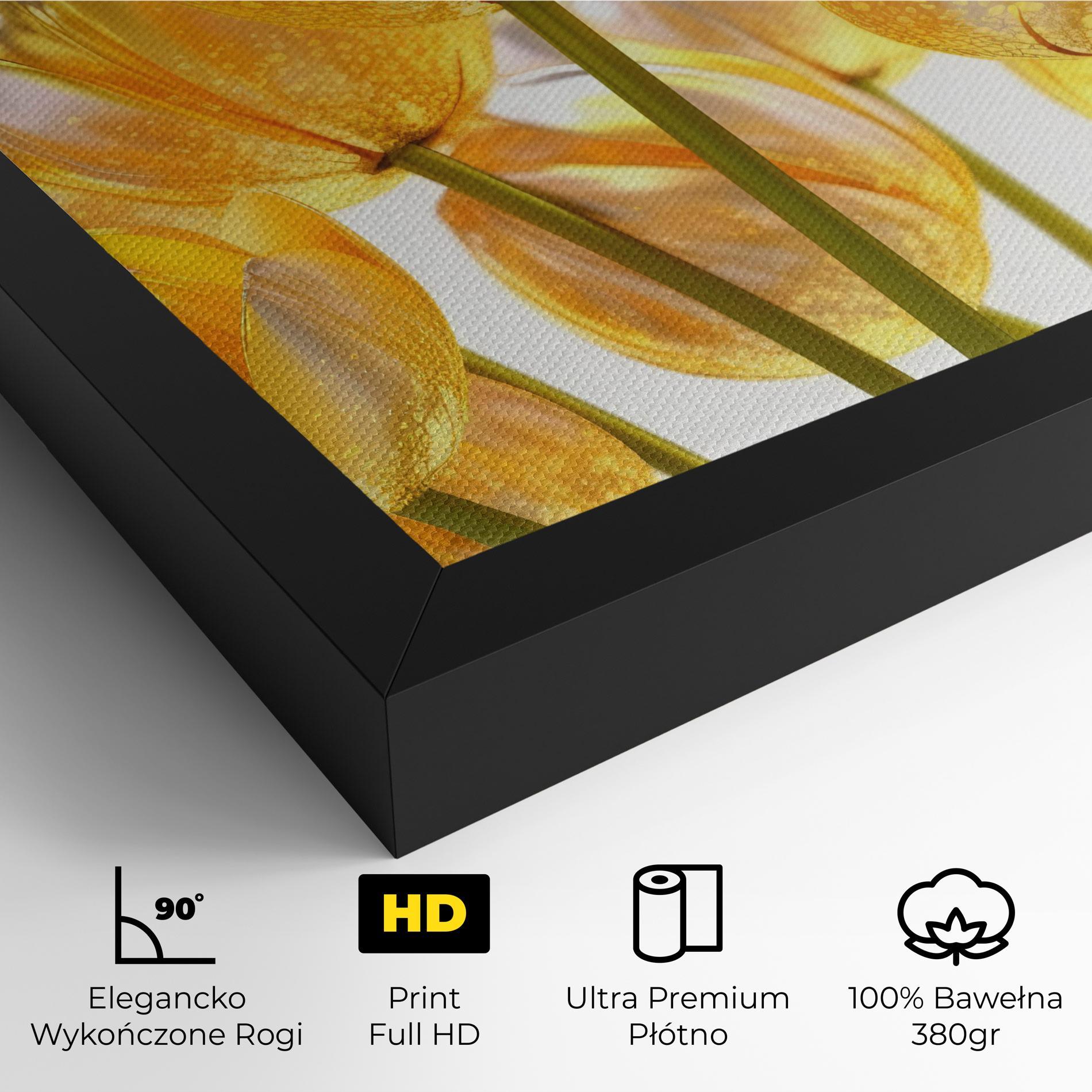 Obraz na Płótnie Gold White Tulips mockup 4