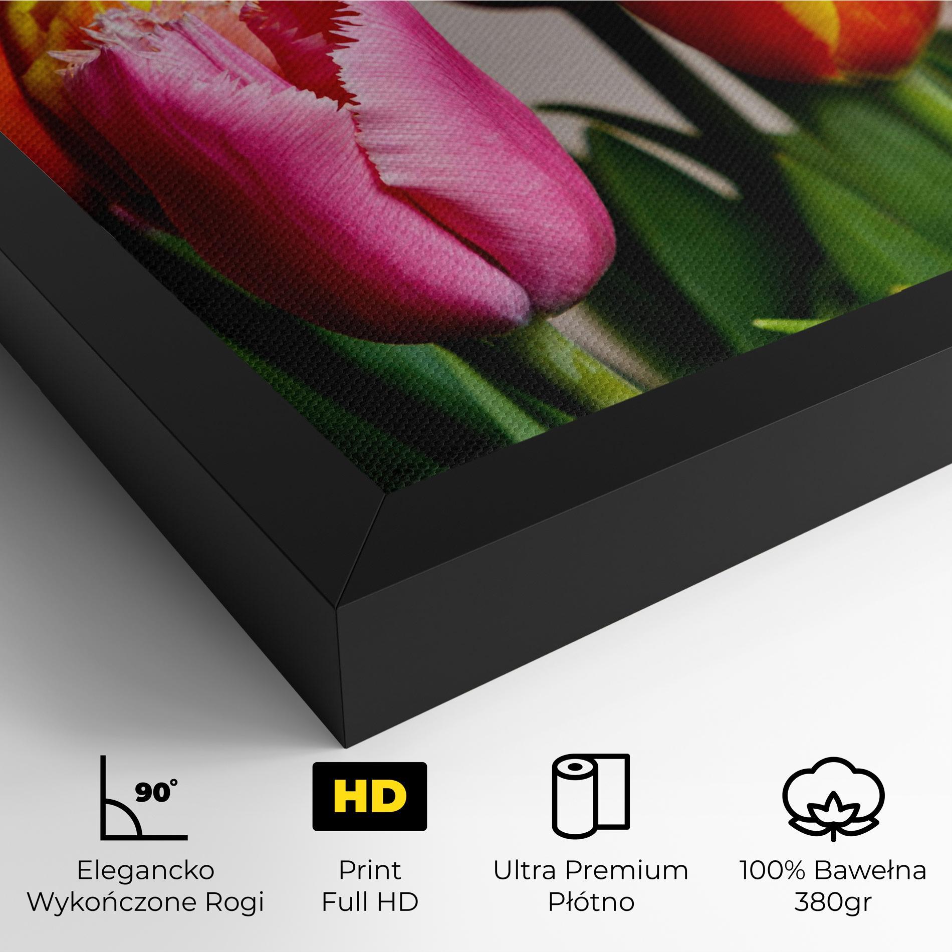 Obraz na Płótnie Pink Orange Tulips mockup 4