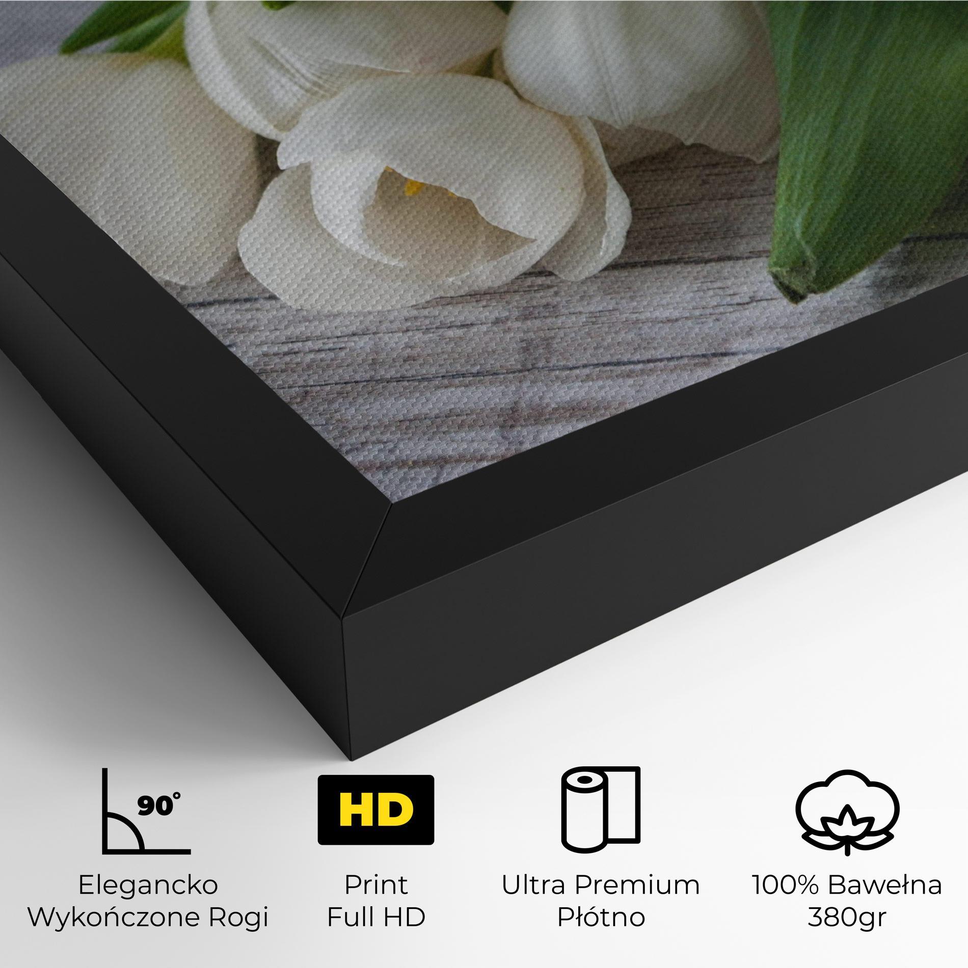 Obraz na Płótnie White Tulips Bouquet mockup 4