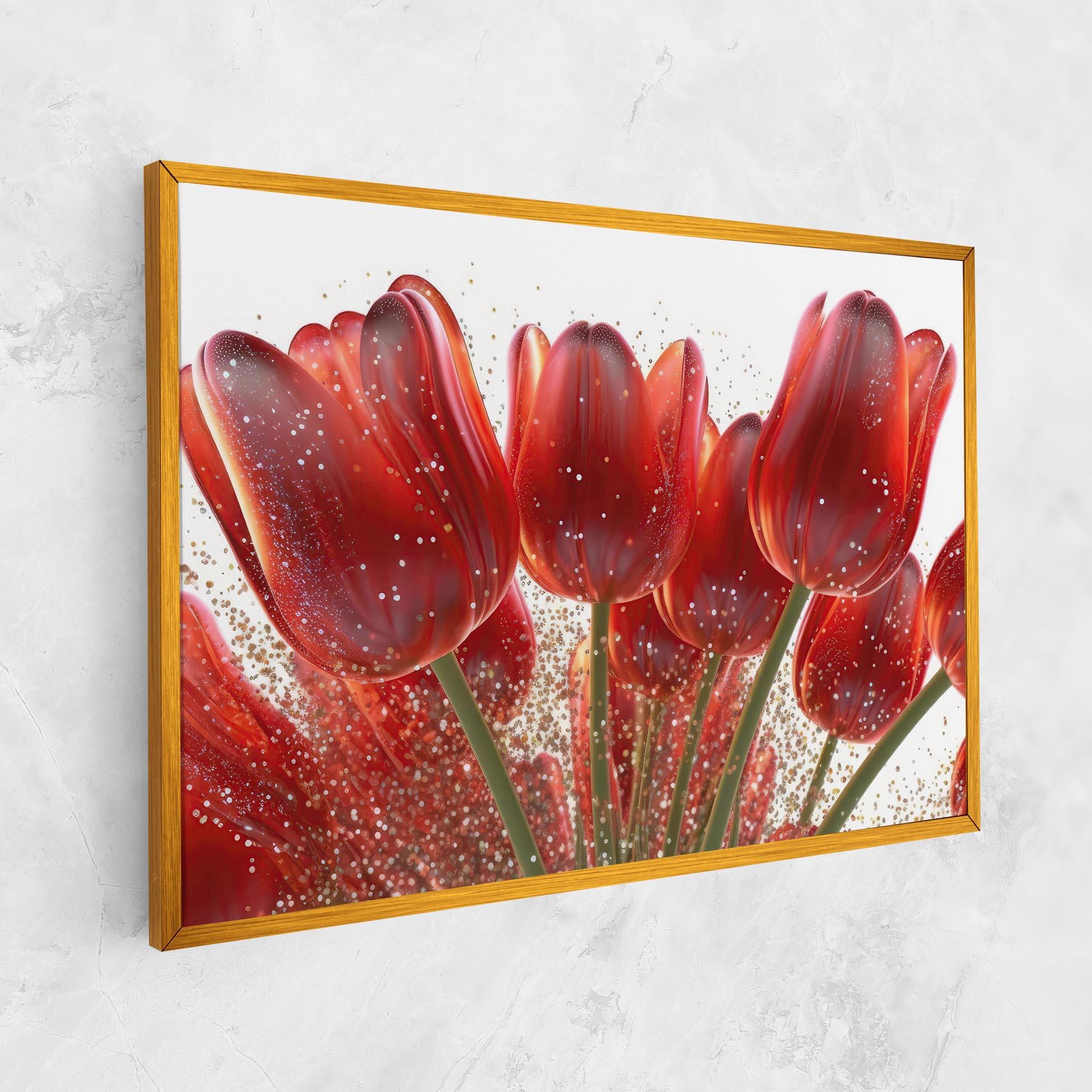 Obraz na Płótnie Glitter Red Tulips mockup 1