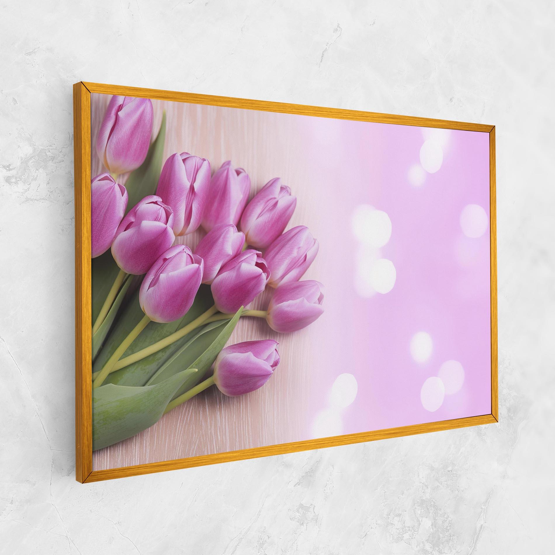 Obraz na Płótnie Pink Tulip Flowers mockup 1