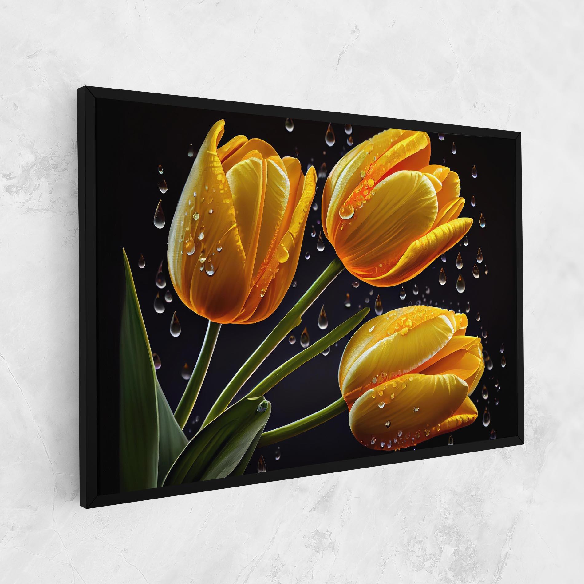 Obraz na Płótnie 3 Yellow Tulips mockup 1
