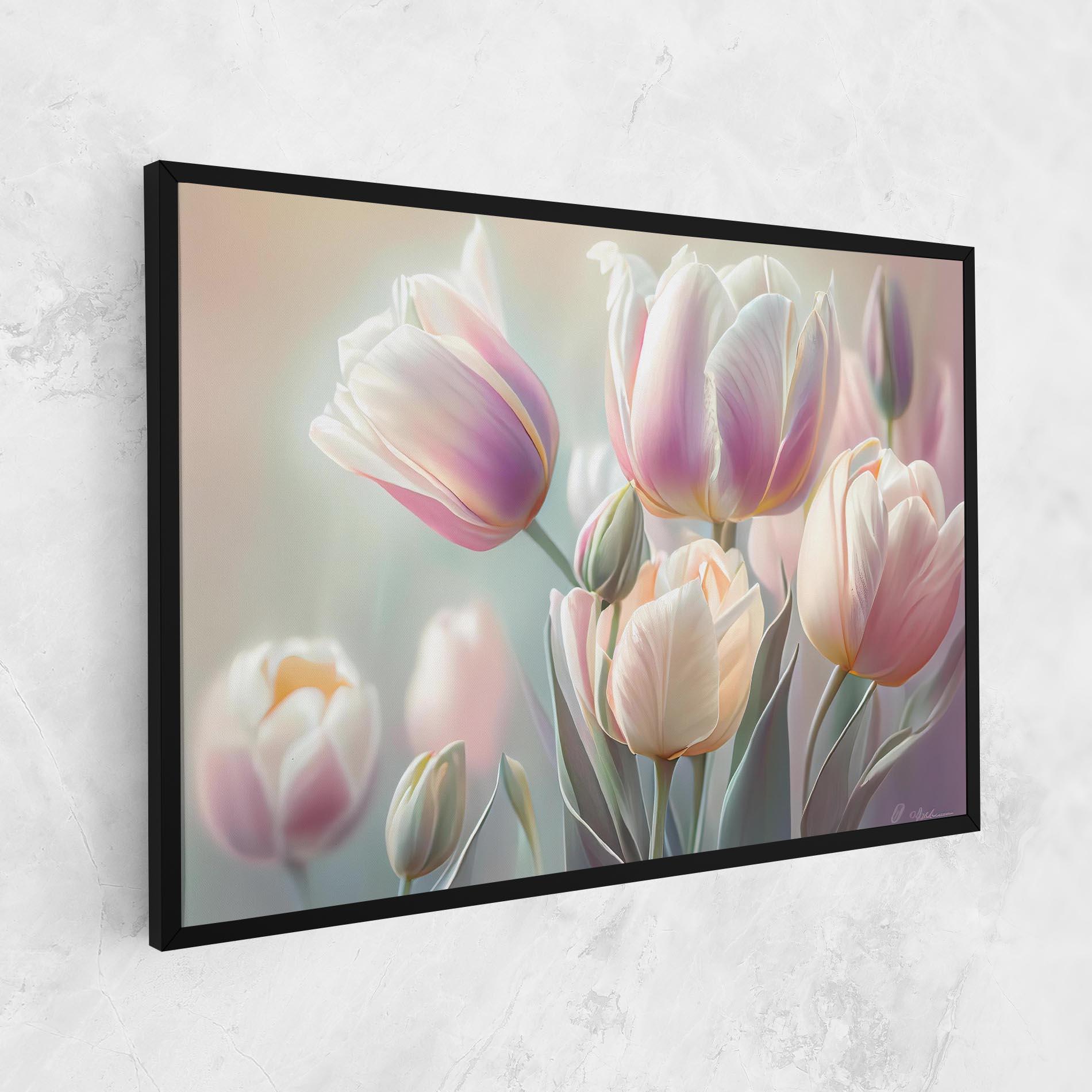 Obraz na Płótnie Dreamy White Tulips mockup 1