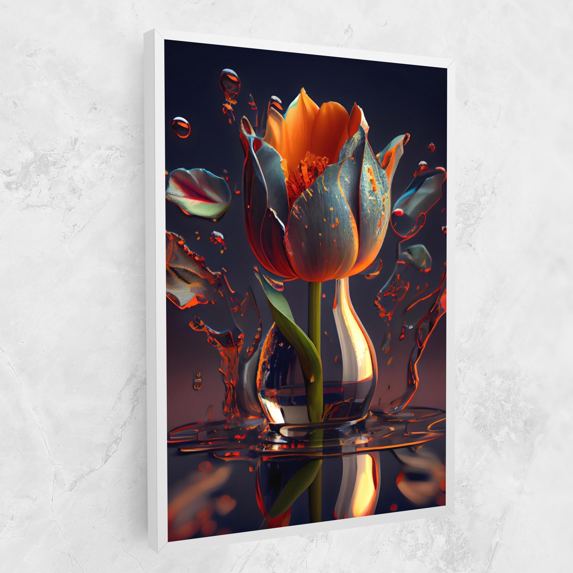 Obraz na Płótnie Black Tulip In Vase mockup 1