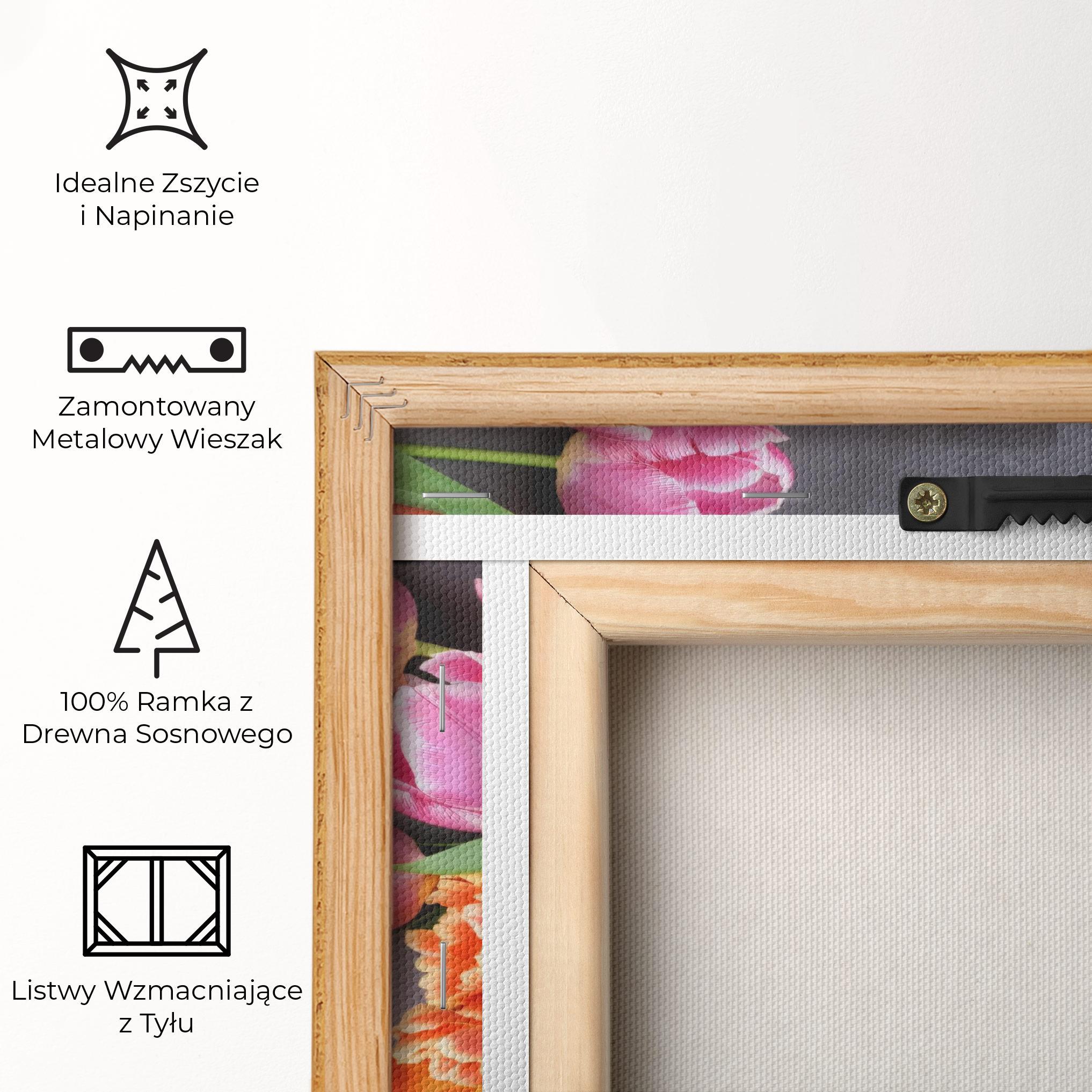 Obraz na Płótnie Light Orange Pink Tulips mockup 5