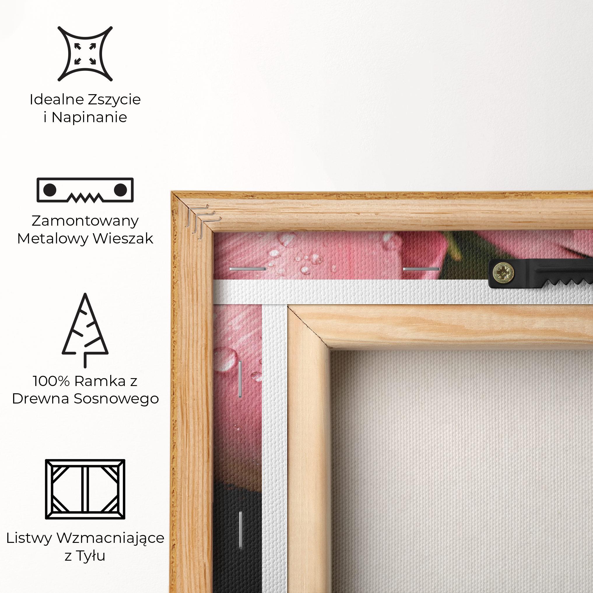 Obraz na Płótnie Pink Tulip With Drops mockup 5