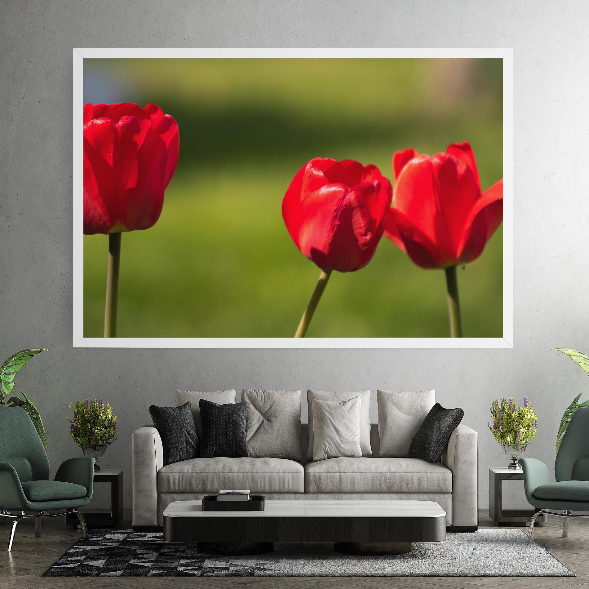Obraz na Płótnie 3 Red Tulips mockup 7