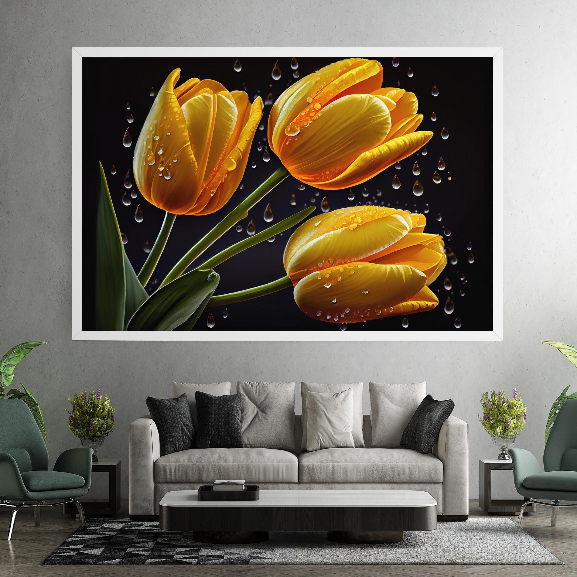 Obraz na Płótnie 3 Yellow Tulips mockup 7
