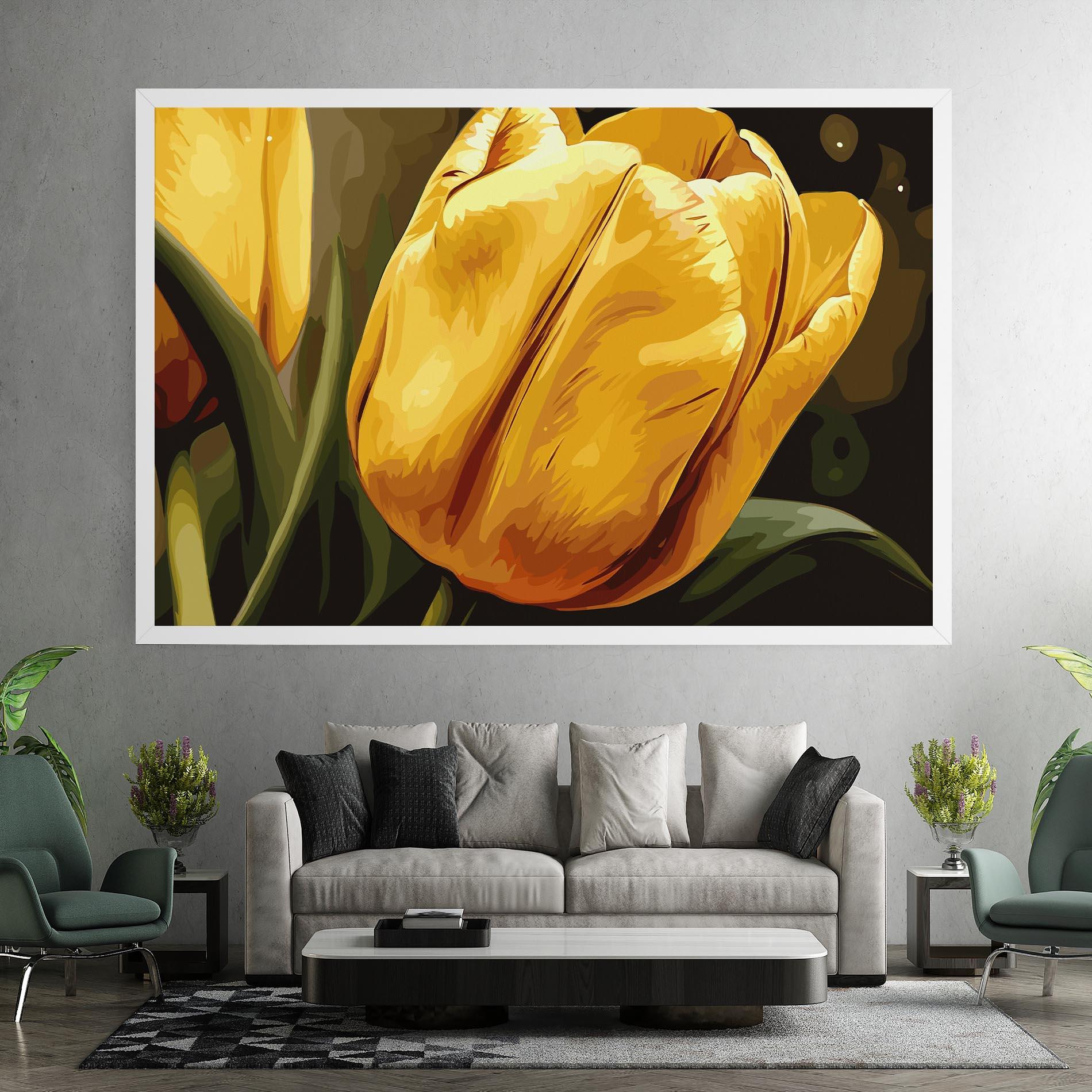 Obraz na Płótnie Big Yellow Tulip mockup 7