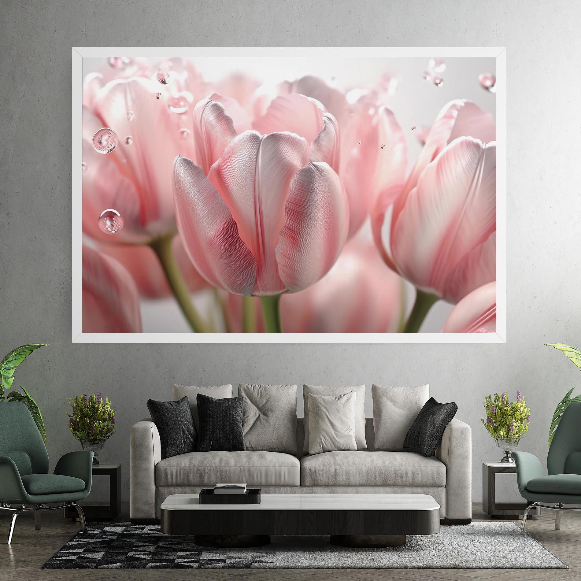 Obraz na Płótnie Pink Pretty Tulips mockup 7