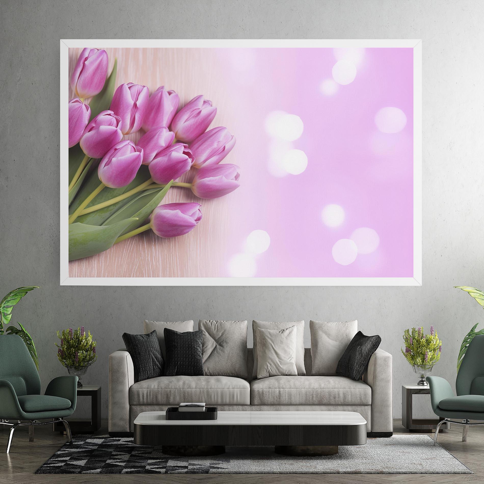 Obraz na Płótnie Pink Tulip Flowers mockup 7