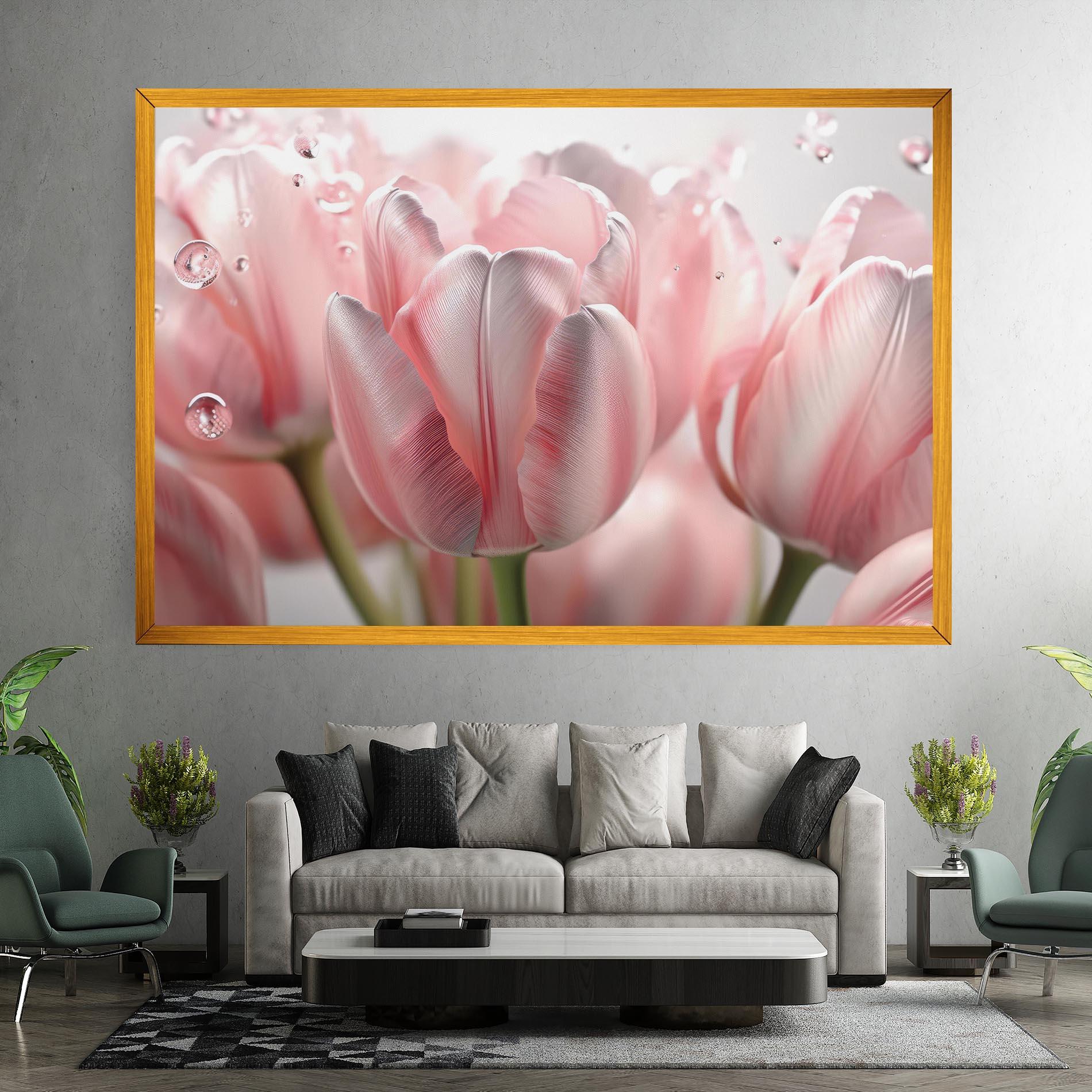 Obraz na Płótnie Pink Pretty Tulips mockup 7